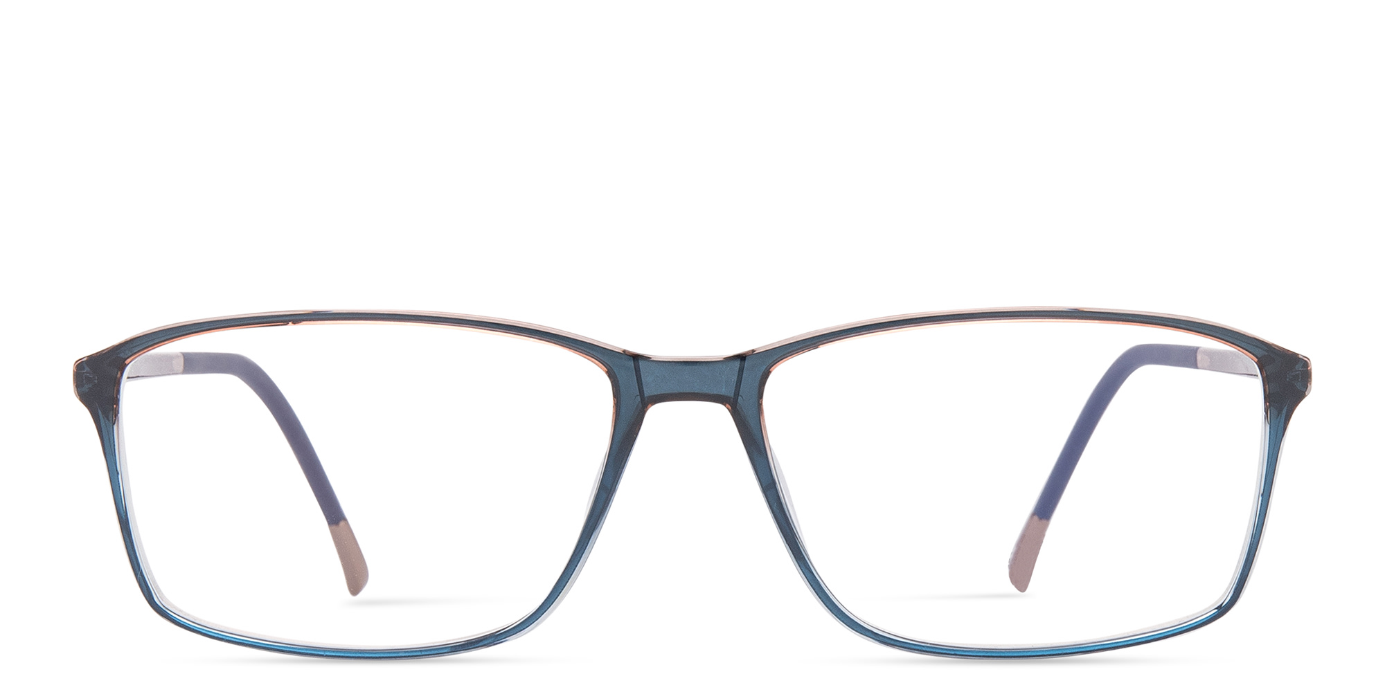 Shop Silhouette Rectangle Eyeglasses in Blue online.