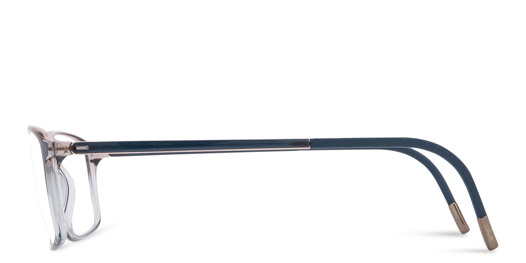 Shop Silhouette Rectangle Eyeglasses in Blue online.