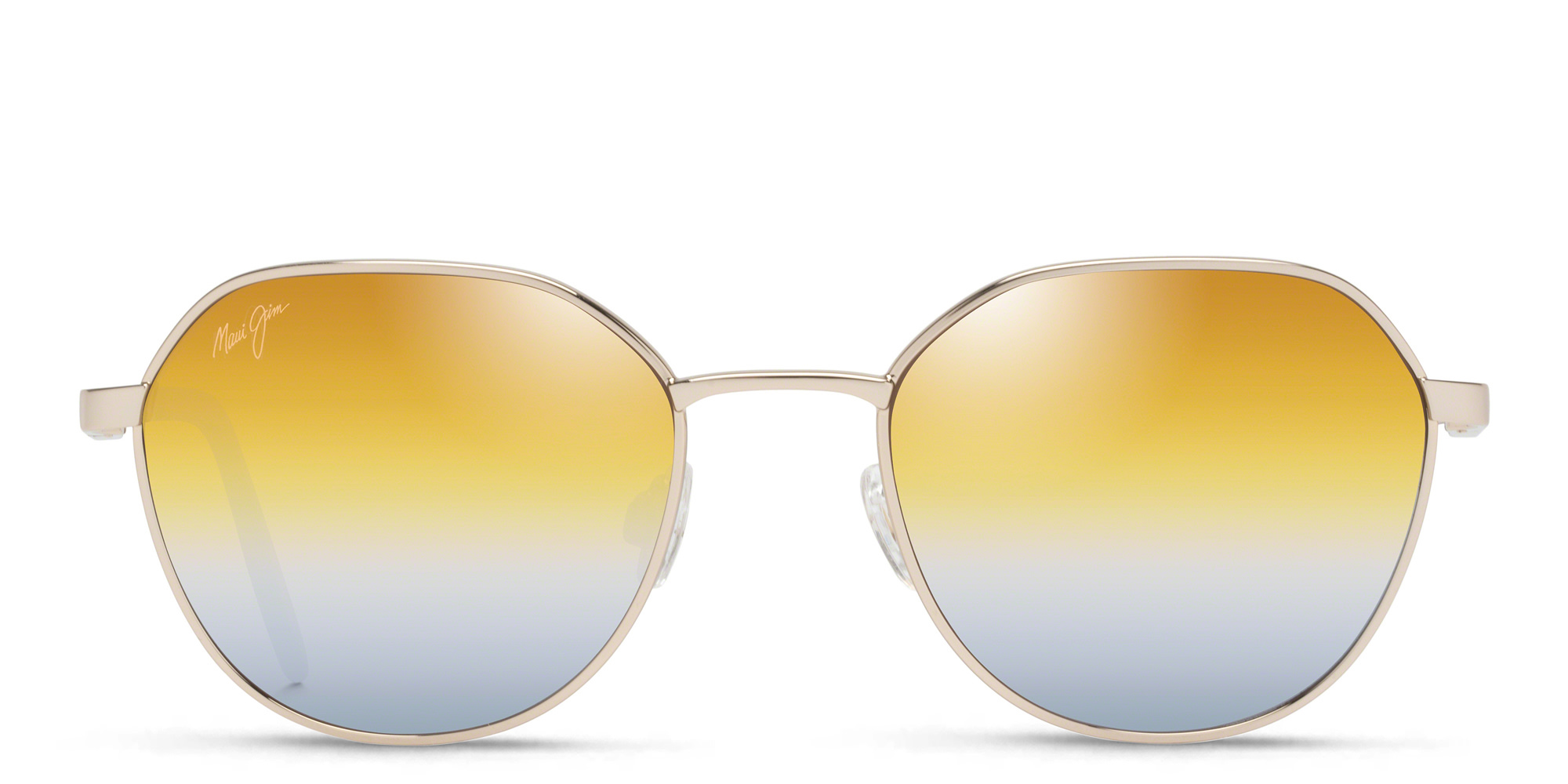 Maui Jim Hukilau 845 Unisex Round Sunglasses in Gold – Product Photo 1