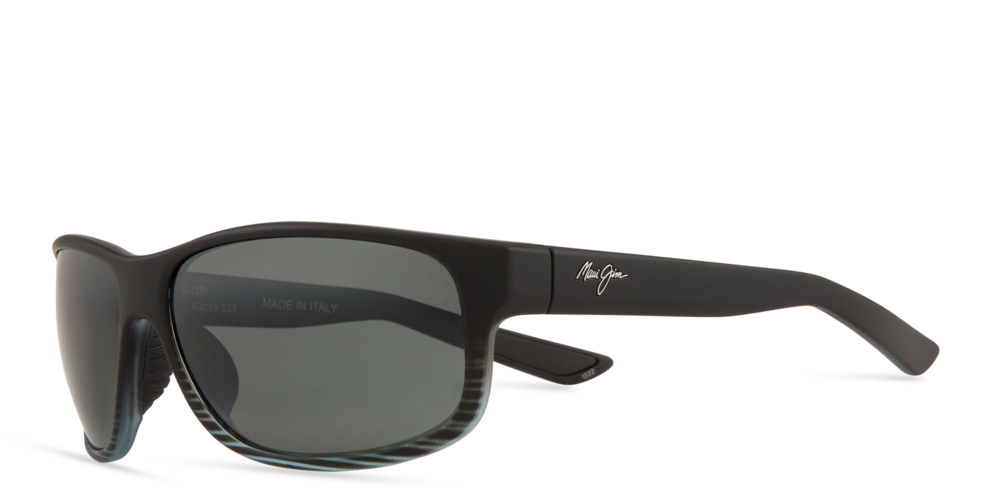 Maui Jim Kaiwi Channel 840 Unisex Rectangle Sunglasses in Black – Product Photo 2