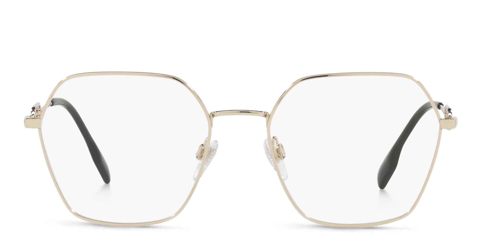 BURBERRY Wide Irregular Eyeglasses in Light Gold – Product Photo 1