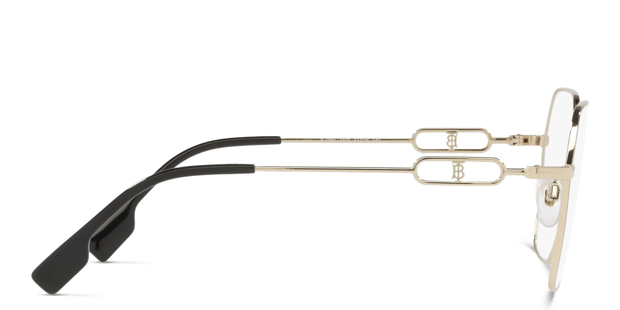 BURBERRY Wide Irregular Eyeglasses in Light Gold – Product Photo 3