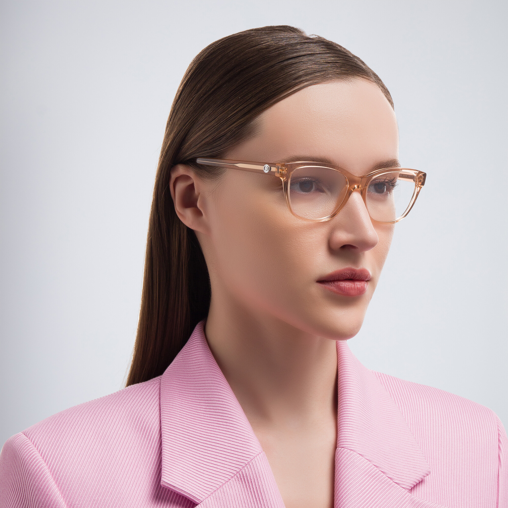 BURBERRY Cat-Eye Eyeglasses in Peach – Product Photo 5