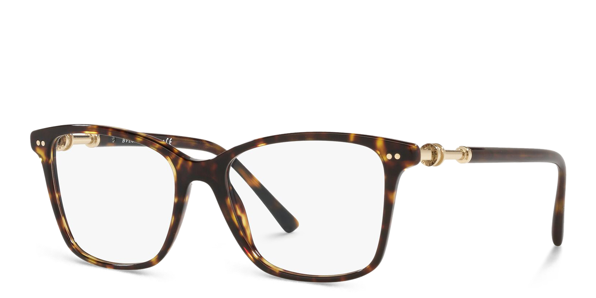 BVLGARI Square Eyeglasses in Havana – Product Photo 2