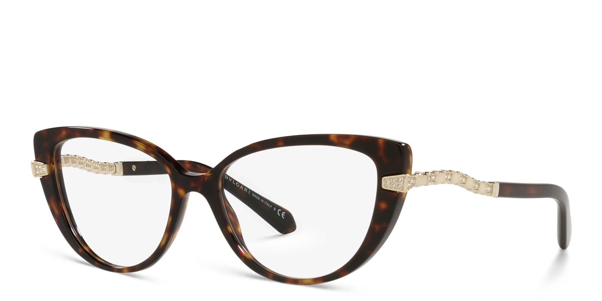 BVLGARI Cat Eye Eyeglasses in Havana – Product Photo 2