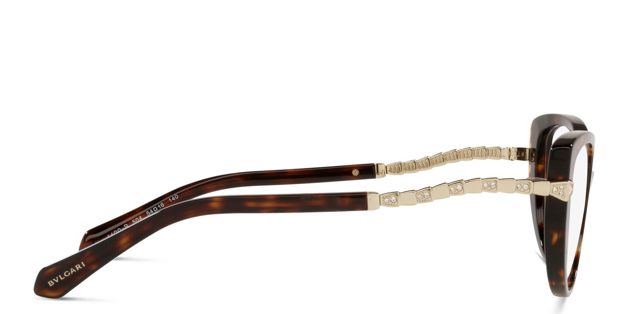 BVLGARI Cat Eye Eyeglasses in Havana – Product Photo 3