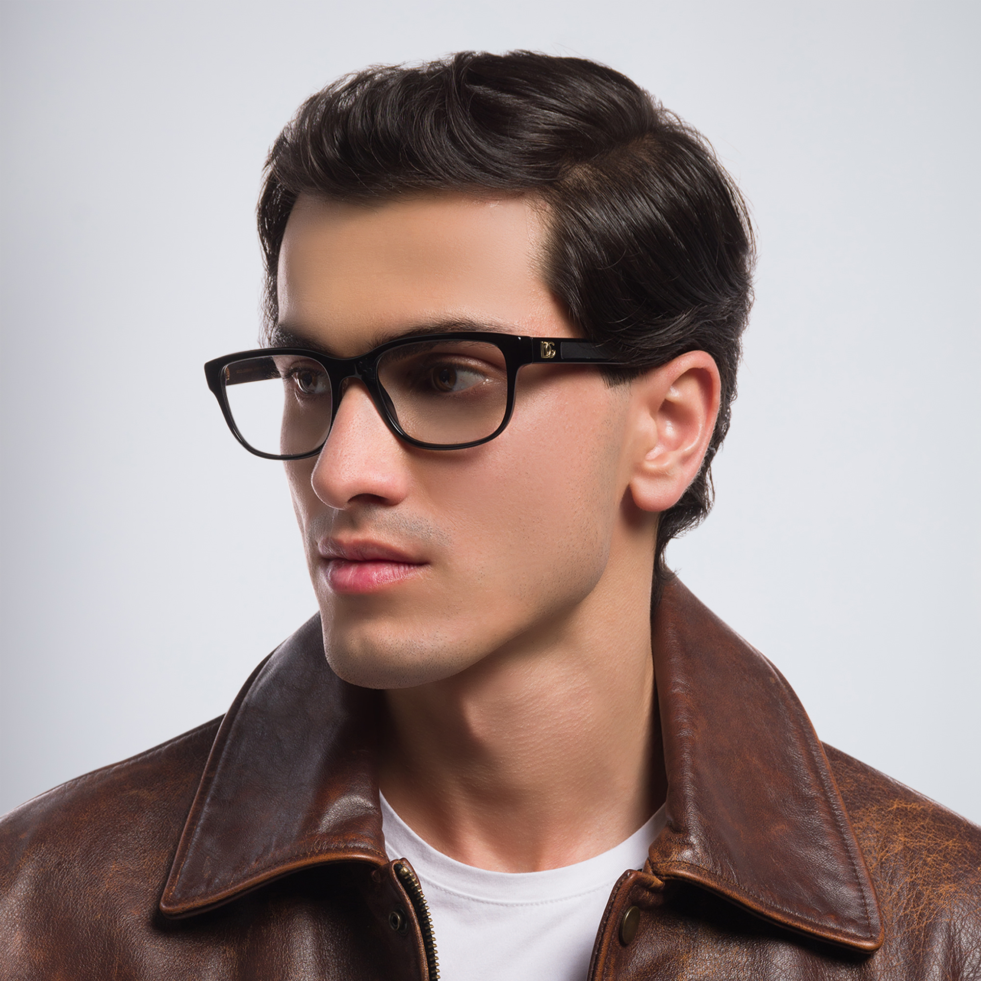 Dolce & Gabbana Wide Rectangle Eyeglasses in Black – Product Photo 6