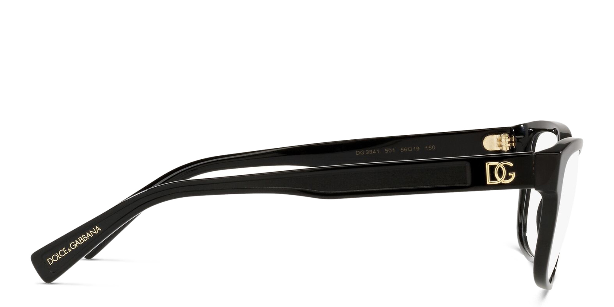 Dolce & Gabbana Wide Rectangle Eyeglasses in Black – Product Photo 3