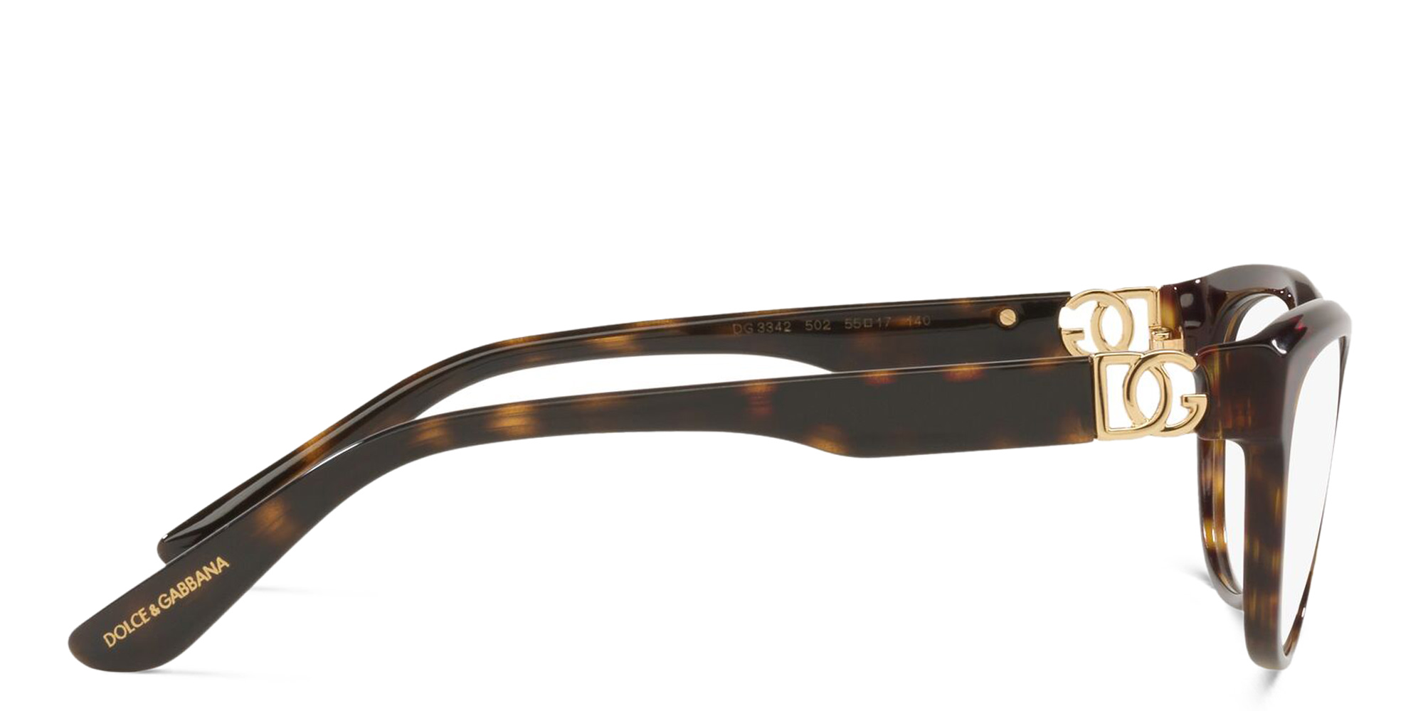 Dolce & Gabbana Wide Cat Eye Eyeglasses in Havana – Product Photo 3