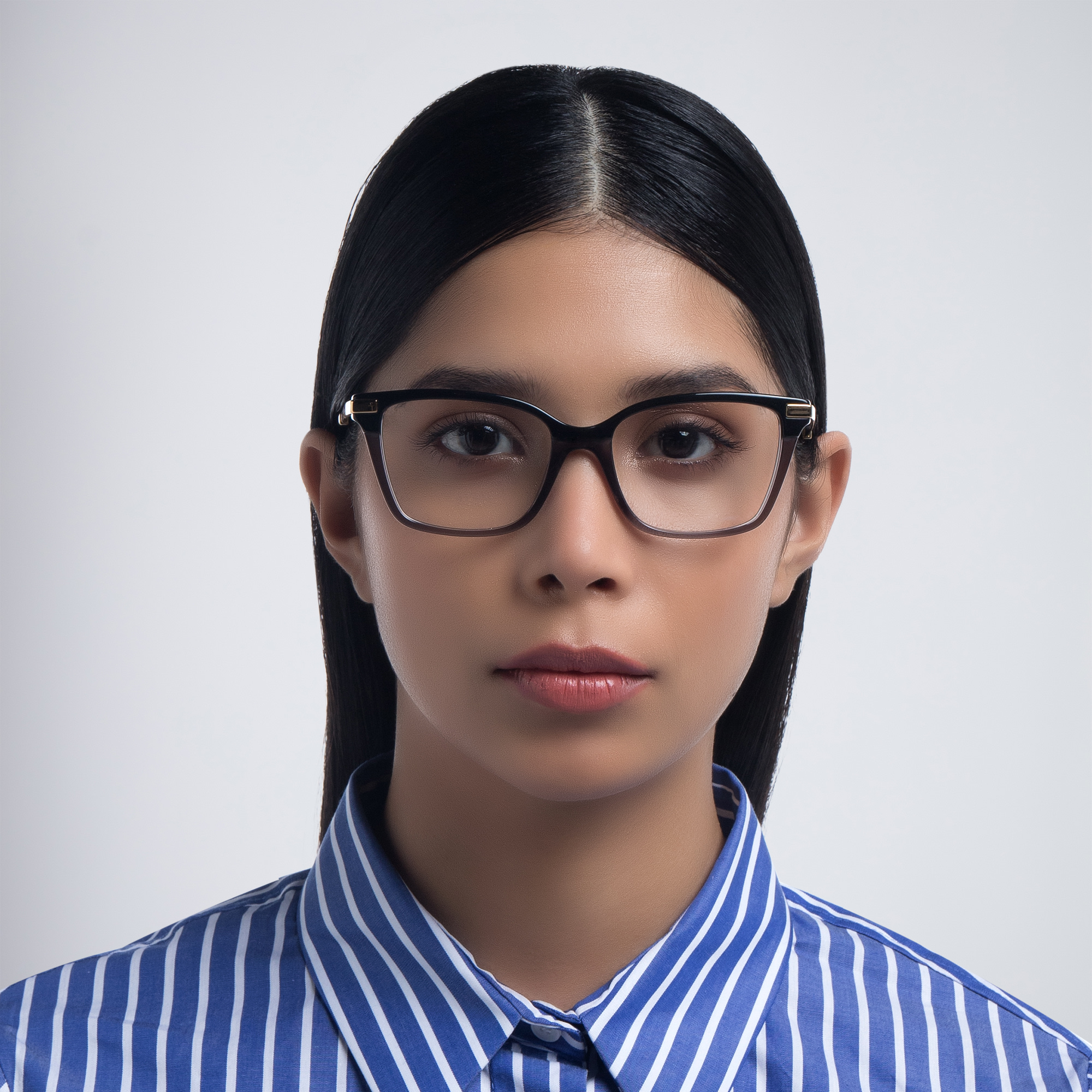 Dolce & Gabbana Cat Eye Eyeglasses in Black/Transparent Black – Product Photo 5