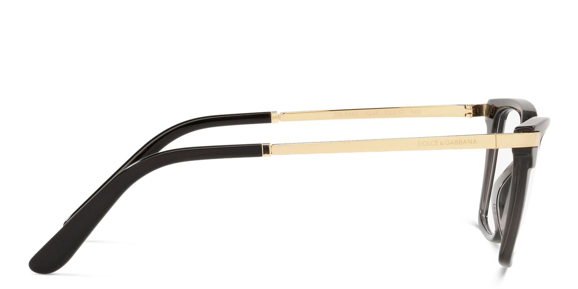 Dolce & Gabbana Cat Eye Eyeglasses in Black/Transparent Black – Product Photo 3