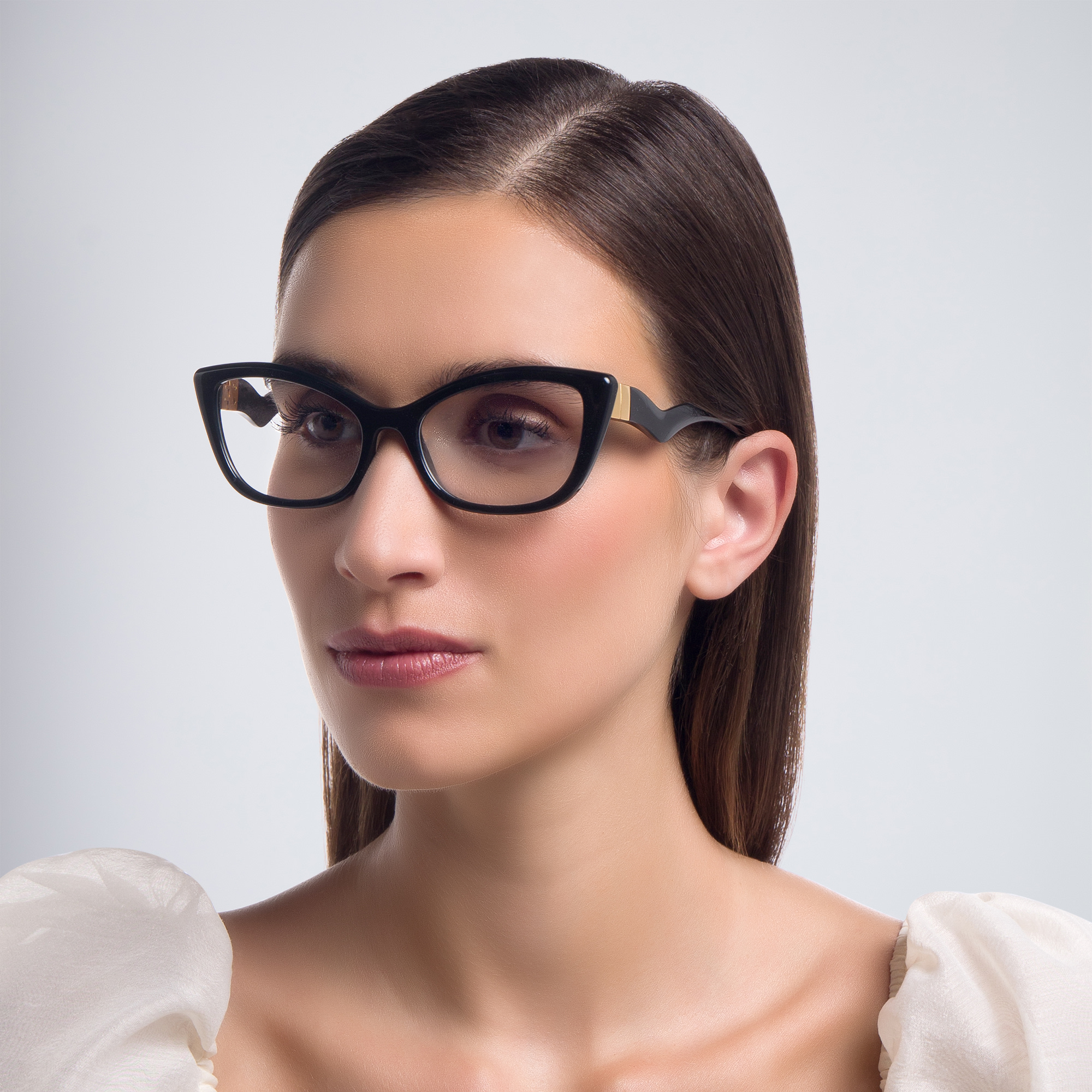 نظارة طبية بإطار كات آي واسع من دولتشي آند غابانا بلون أسود - صورة المنتج 6