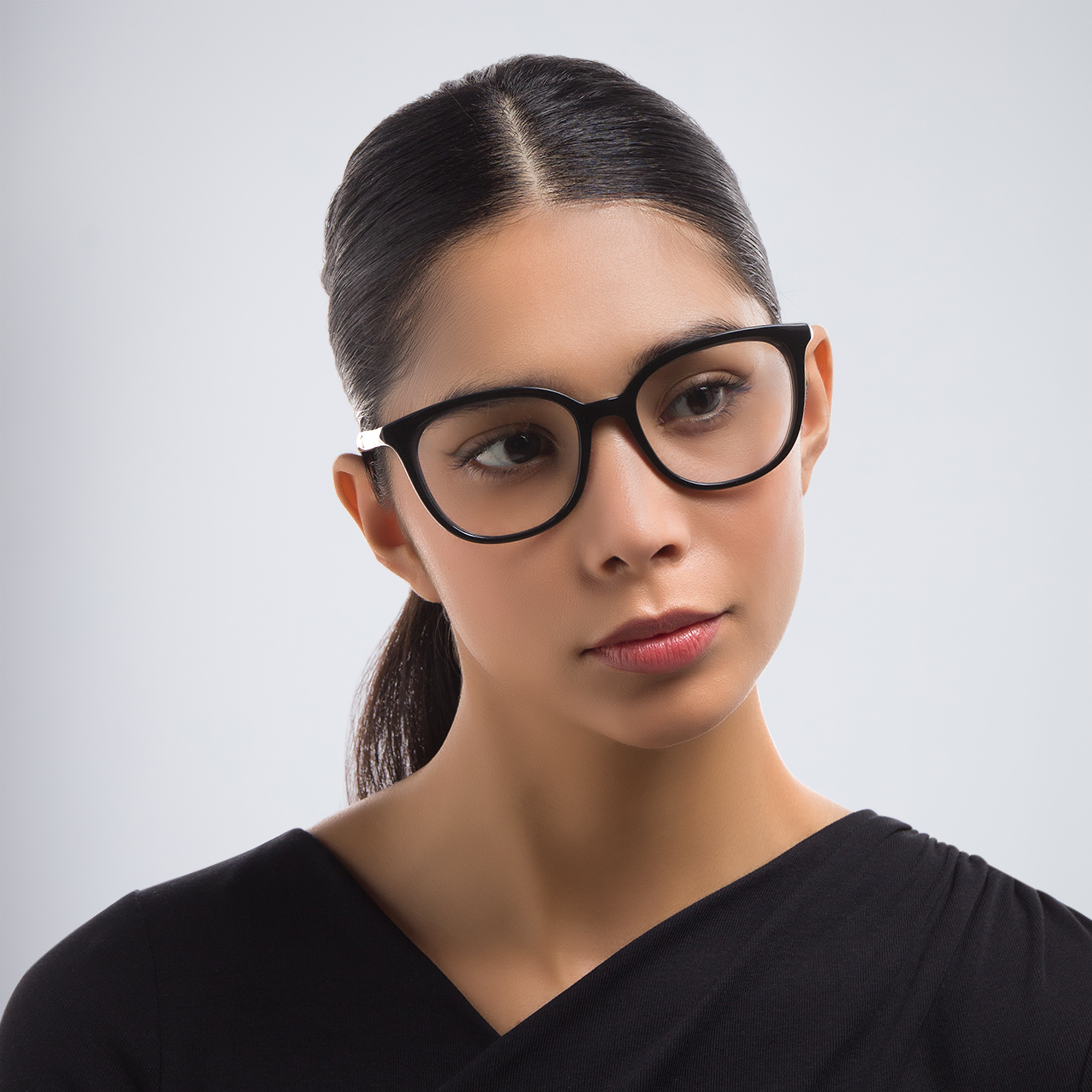 Dolce & Gabbana Square Eyeglasses in Black/Transparent Black – Product Photo 5