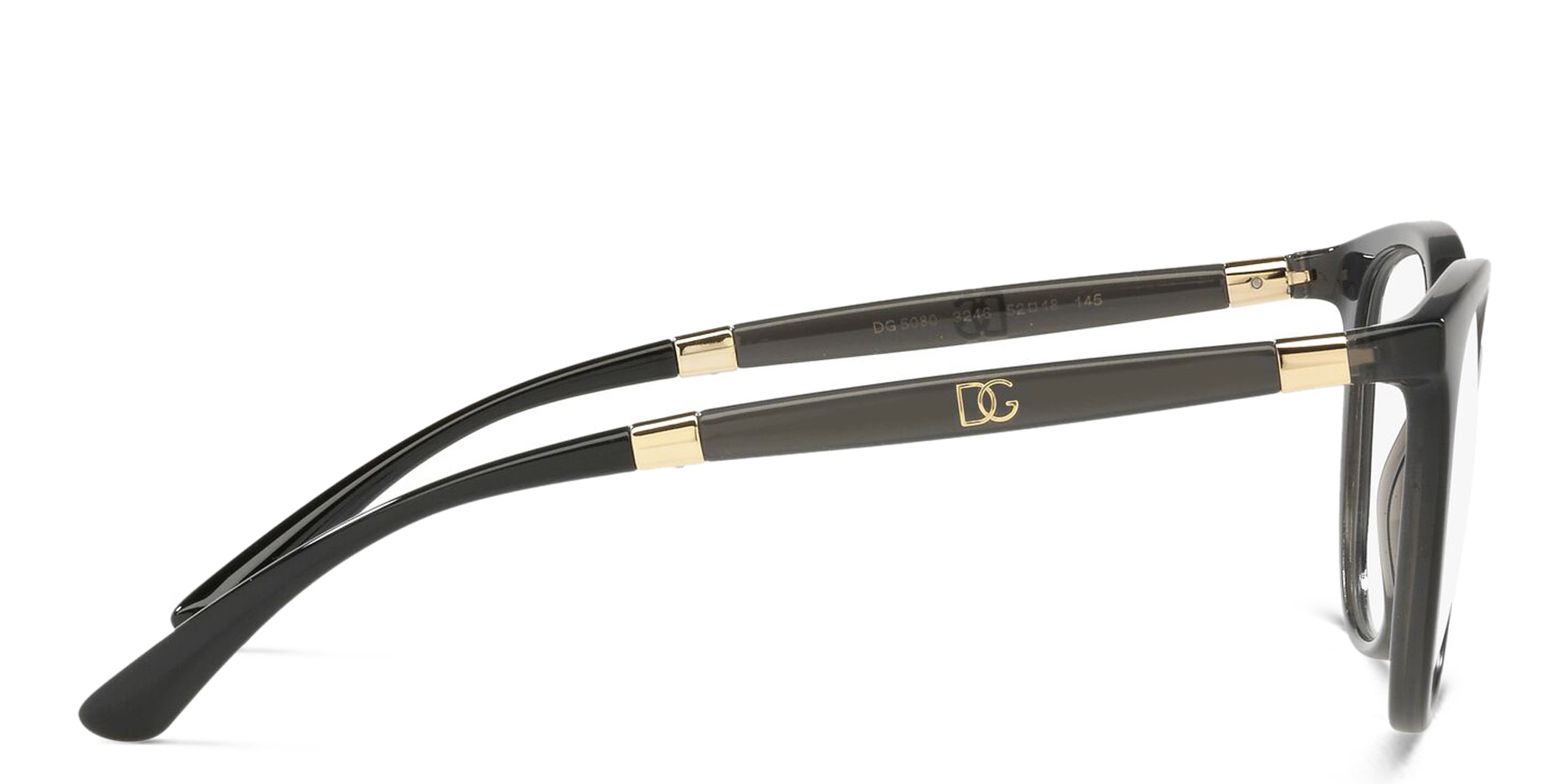 Dolce & Gabbana Square Eyeglasses in Black/Transparent Black – Product Photo 3