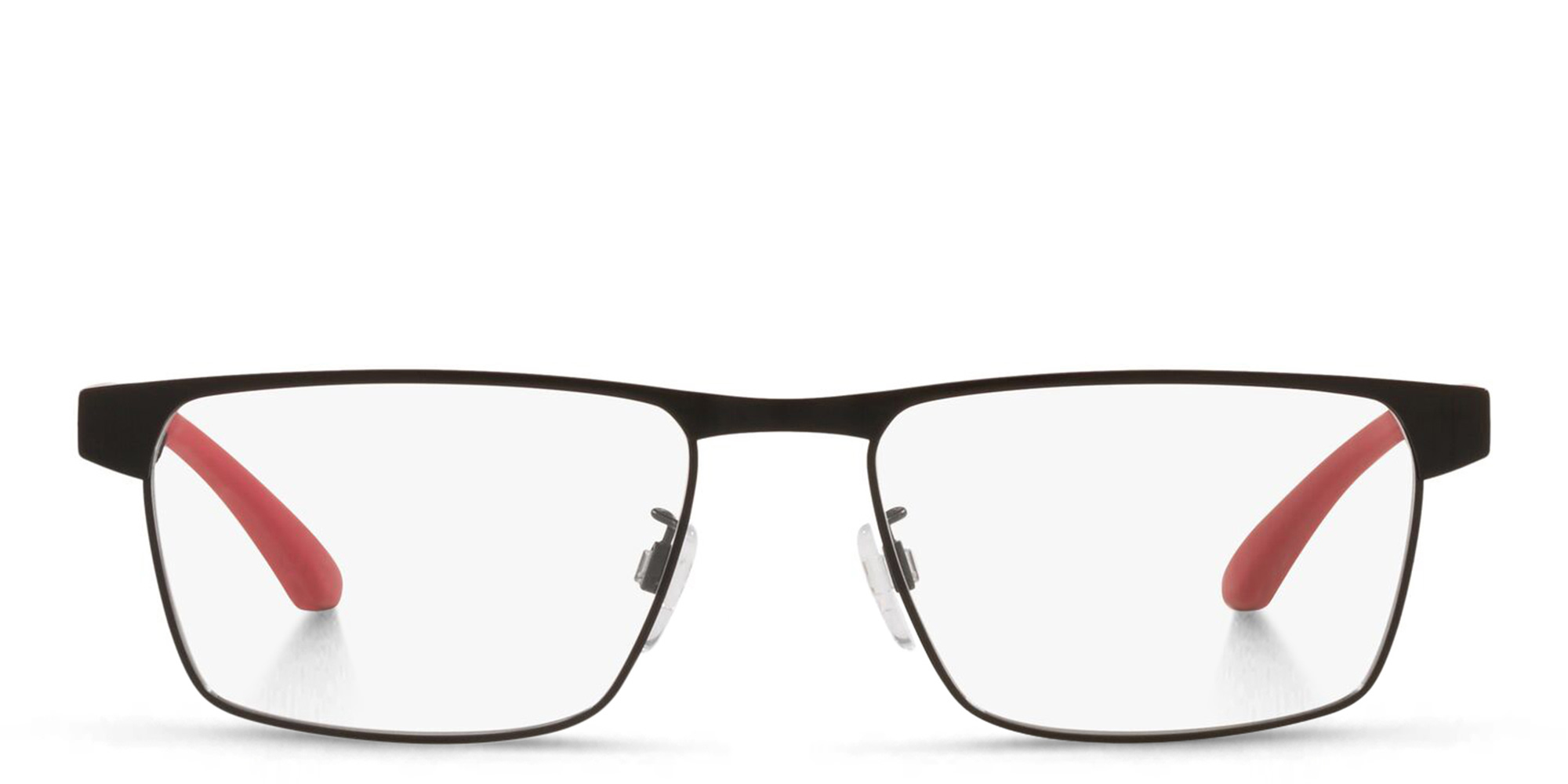 Shop Emporio Armani Wide Pillow Eyeglasses in Matte Black online.