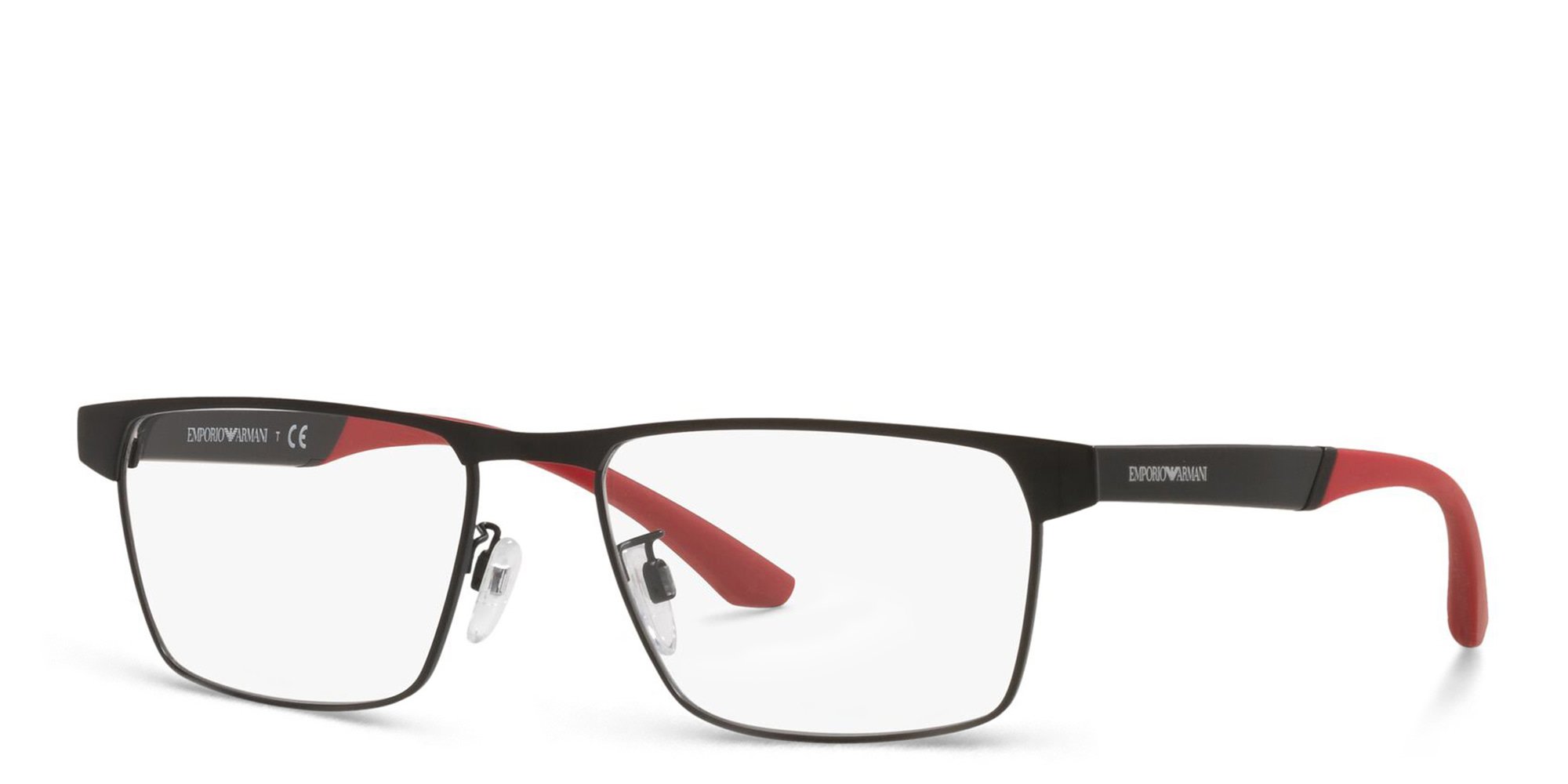 Shop Emporio Armani Wide Pillow Eyeglasses in Matte Black online.