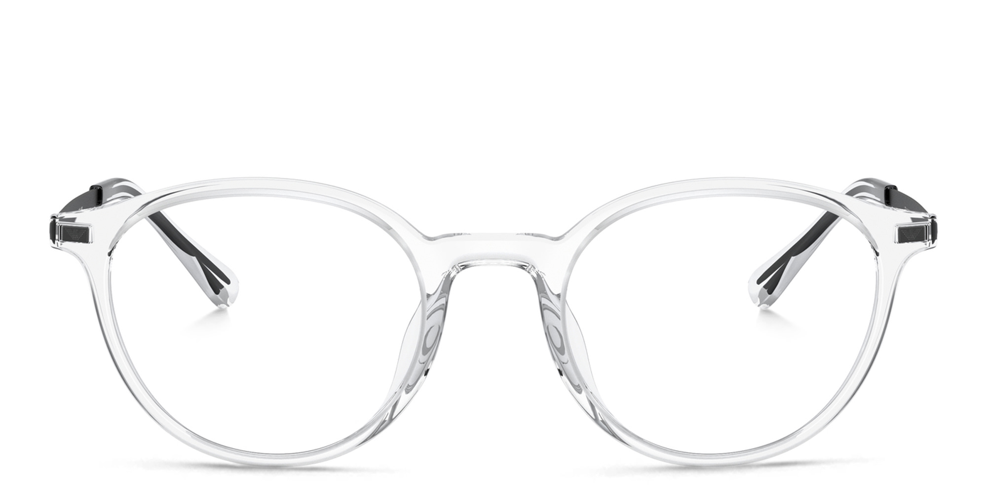 Emporio Armani Round Eyeglasses in Clear – Product Photo 1