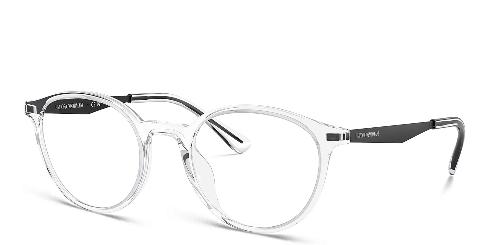Emporio Armani Round Eyeglasses in Clear – Product Photo 2