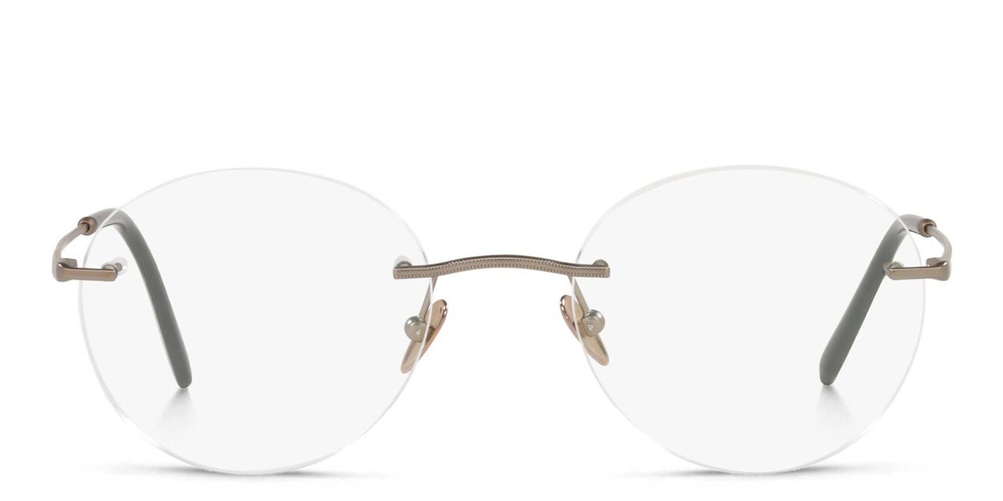 GIORGIO ARMANI Unisex Rimless Round Eyeglasses in Brown – Product Photo 1
