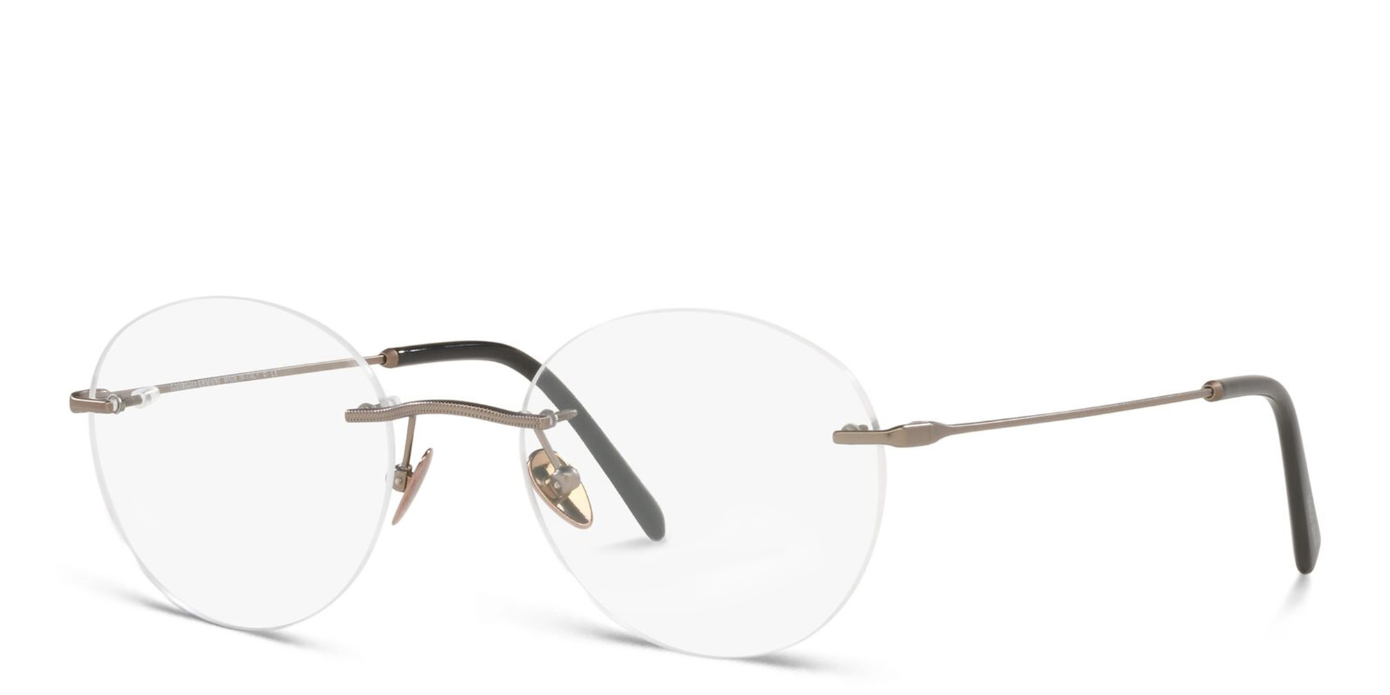 GIORGIO ARMANI Unisex Rimless Round Eyeglasses in Brown – Product Photo 2