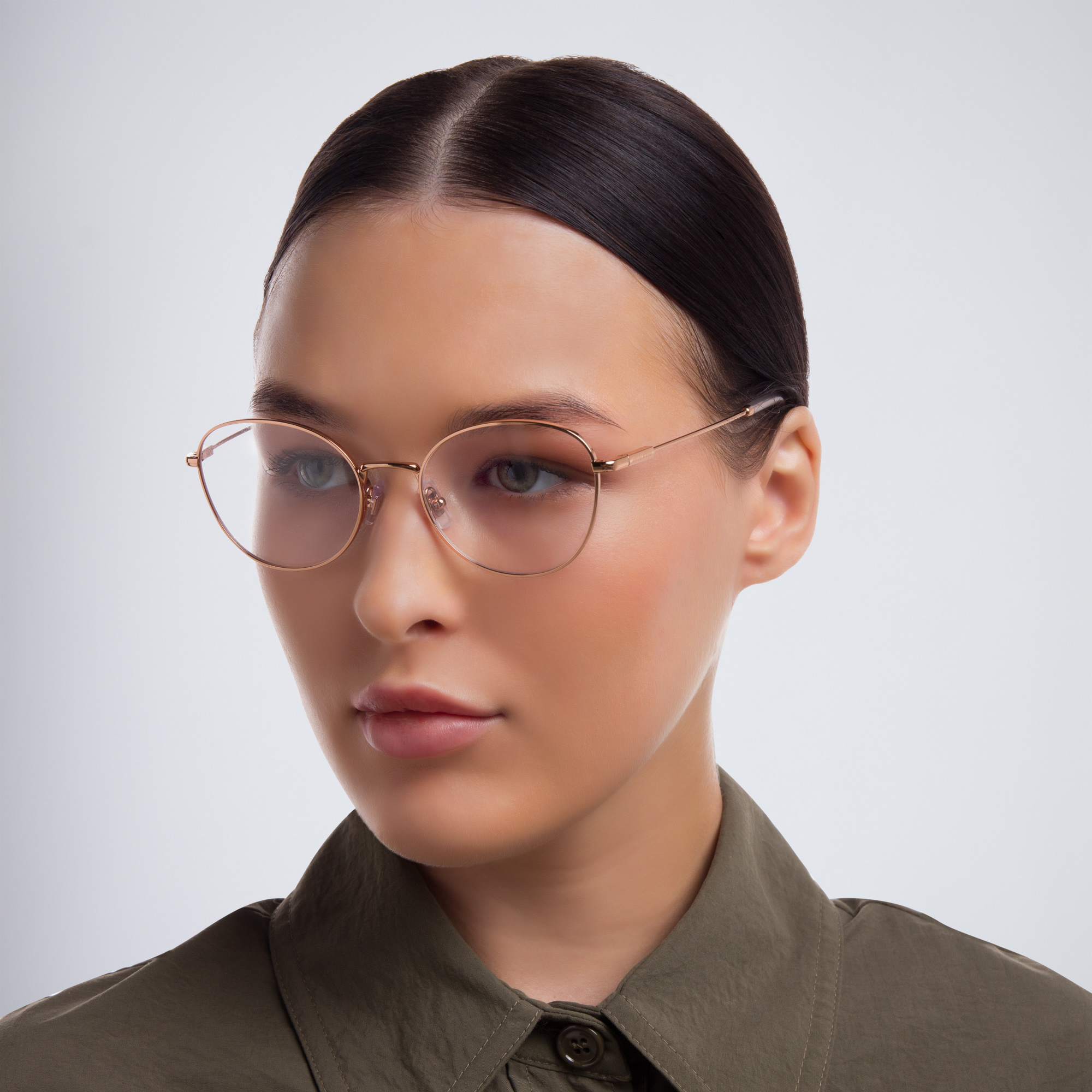 MIU MIU Square Eyeglasses in Rose Gold – Product Photo 5