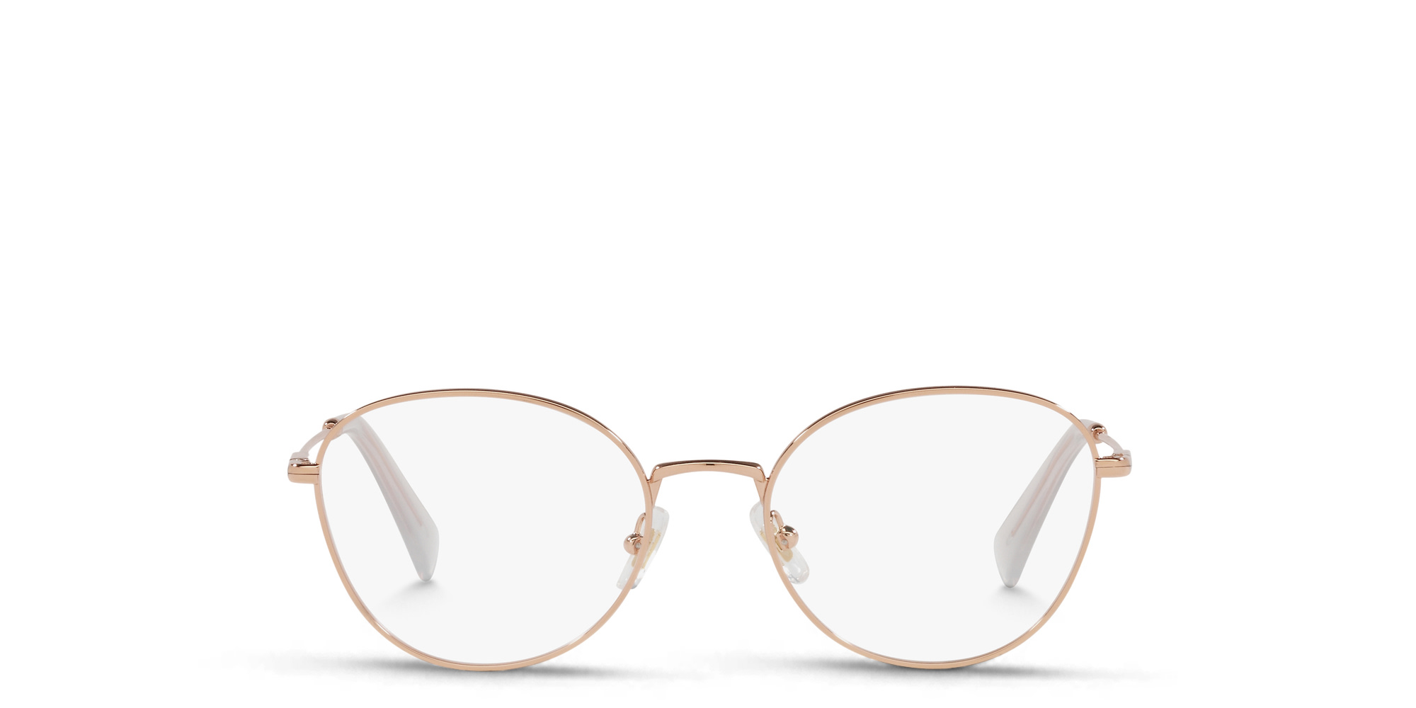 MIU MIU Square Eyeglasses in Rose Gold – Product Photo 1