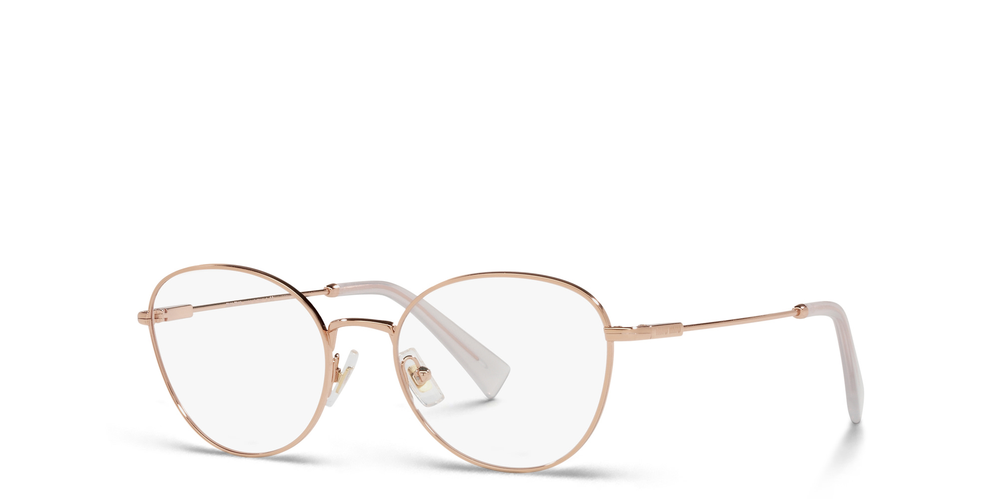 MIU MIU Square Eyeglasses in Rose Gold – Product Photo 2