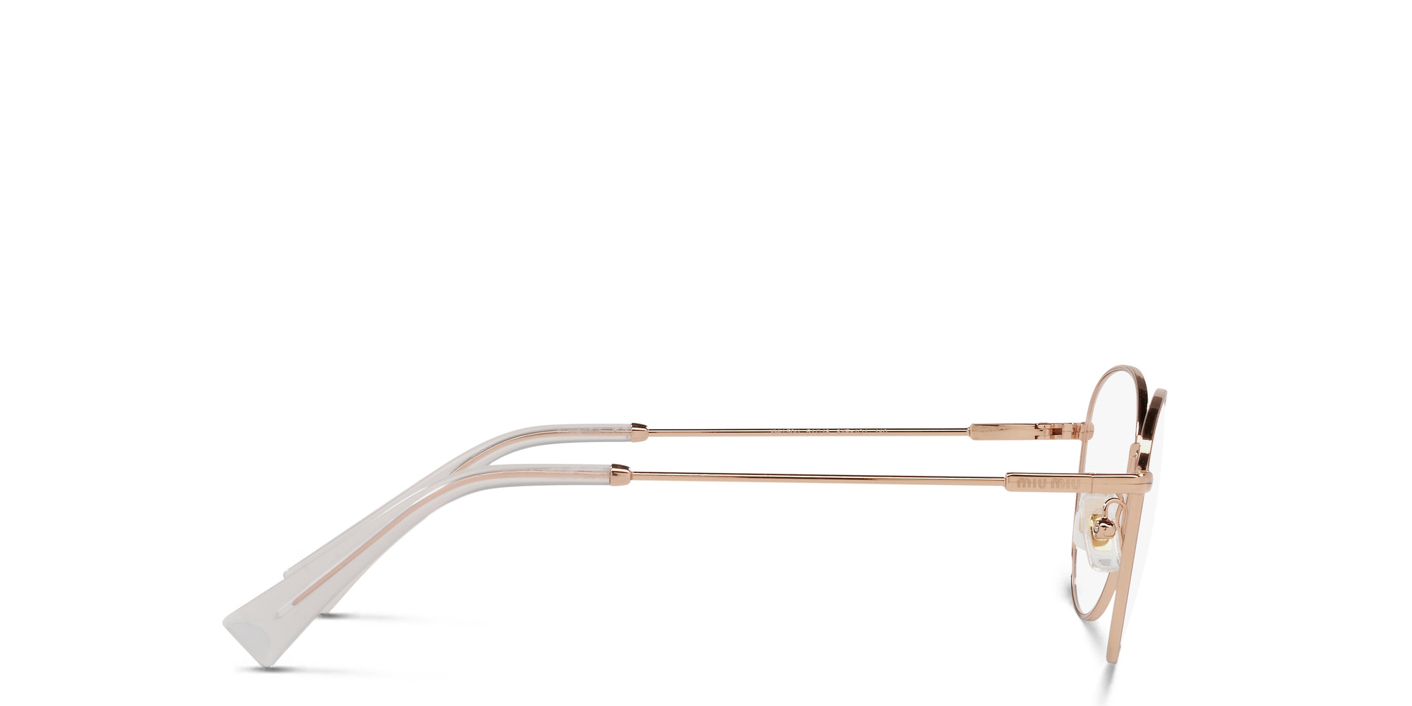MIU MIU Square Eyeglasses in Rose Gold – Product Photo 3