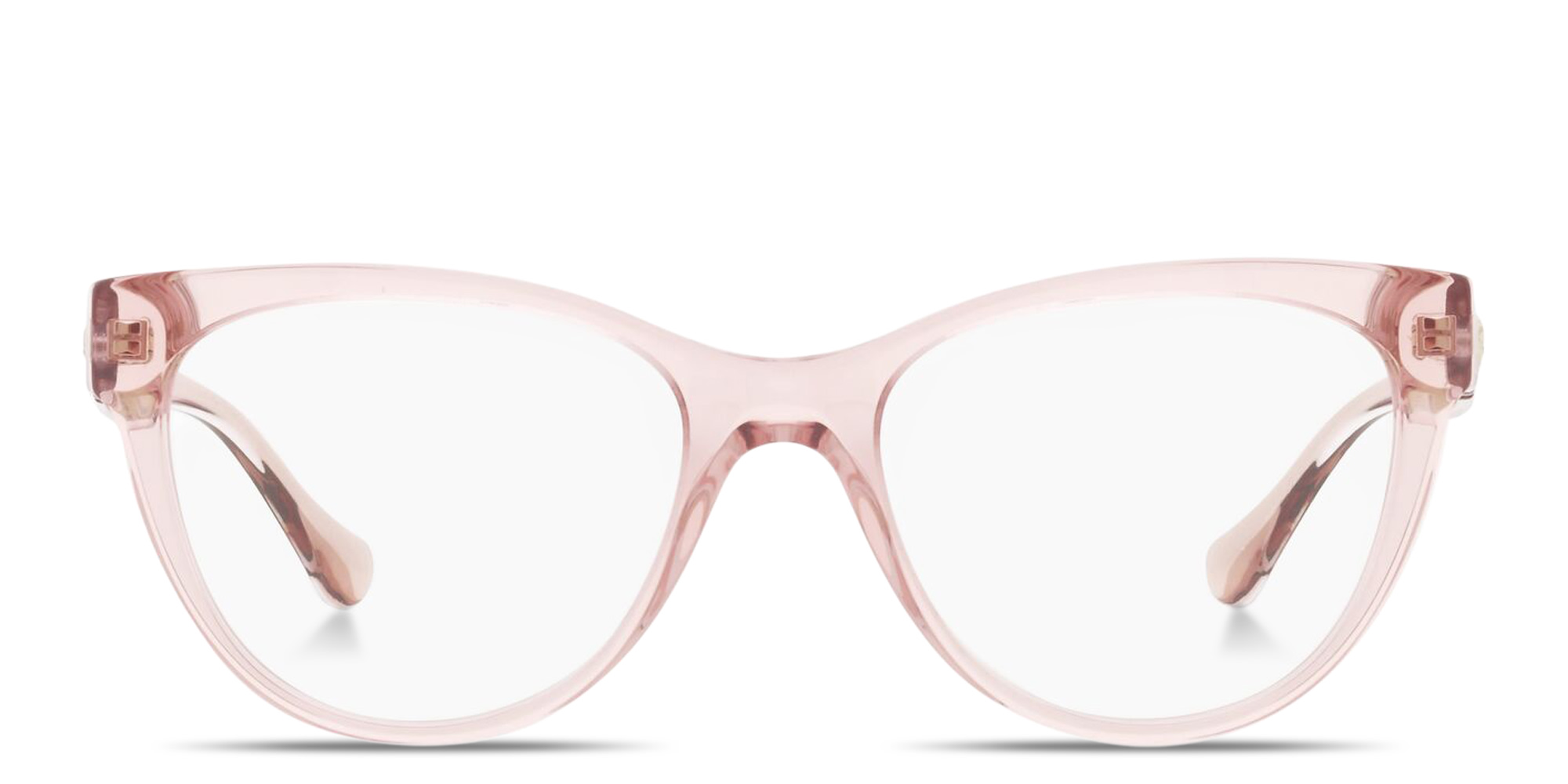 Shop VERSACE Medusa Cat-Eye Eyeglasses in Transparent Pink online.