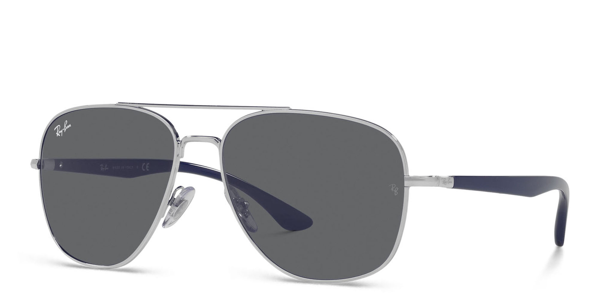 Shop Ray-Ban Unisex Square Sunglasses in Silver online.