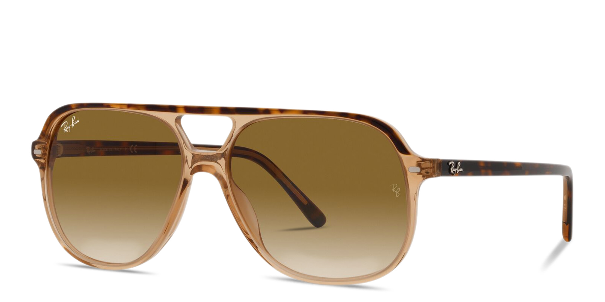 Shop Ray-Ban Bill Unisex Square Sunglasses in Havana On Transparent Brown online.