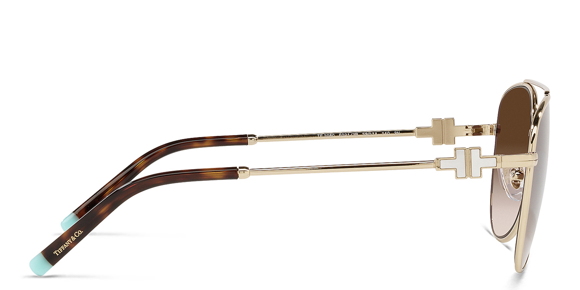 Shop TIFFANY Wide Aviator Sunglasses in Pale Gold online.