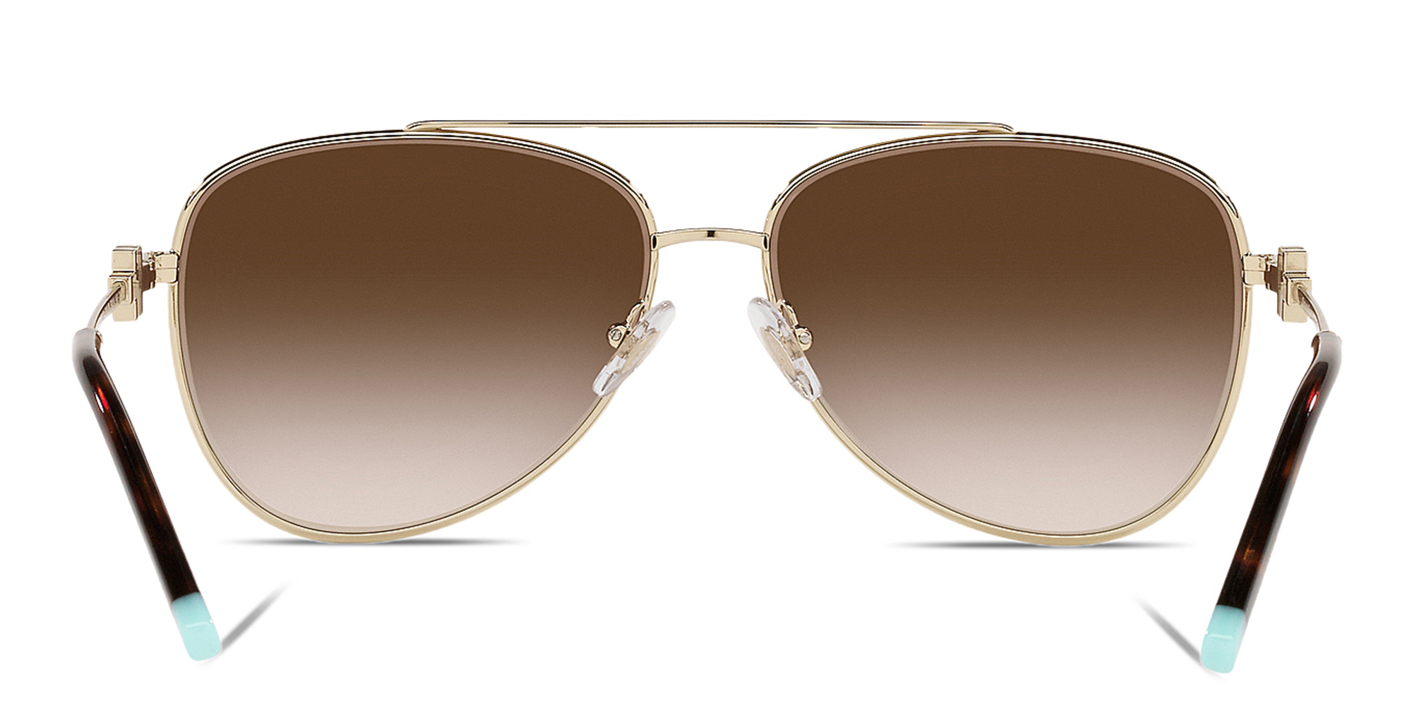 Shop TIFFANY Wide Aviator Sunglasses in Pale Gold online.