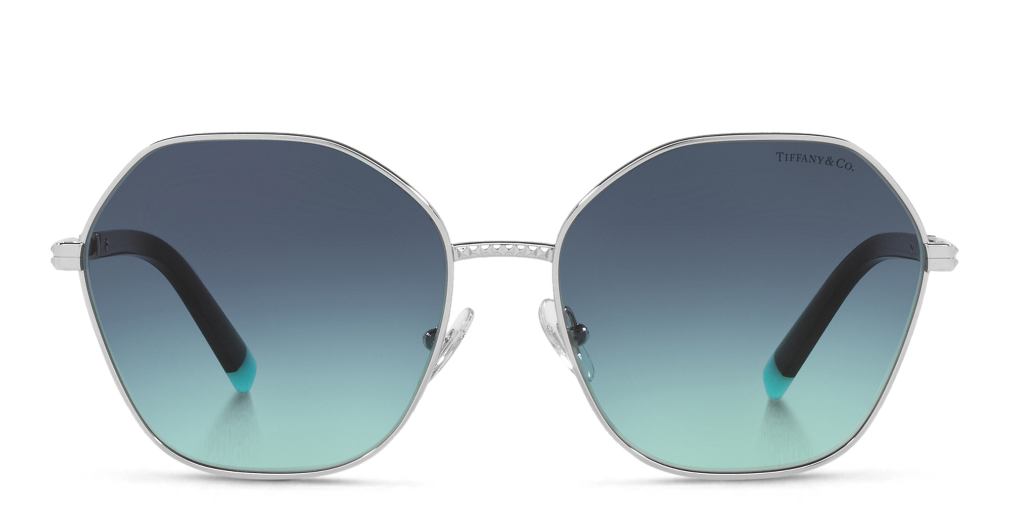TIFFANY Oversized Irregular Sunglasses in Silver – Product Photo 1