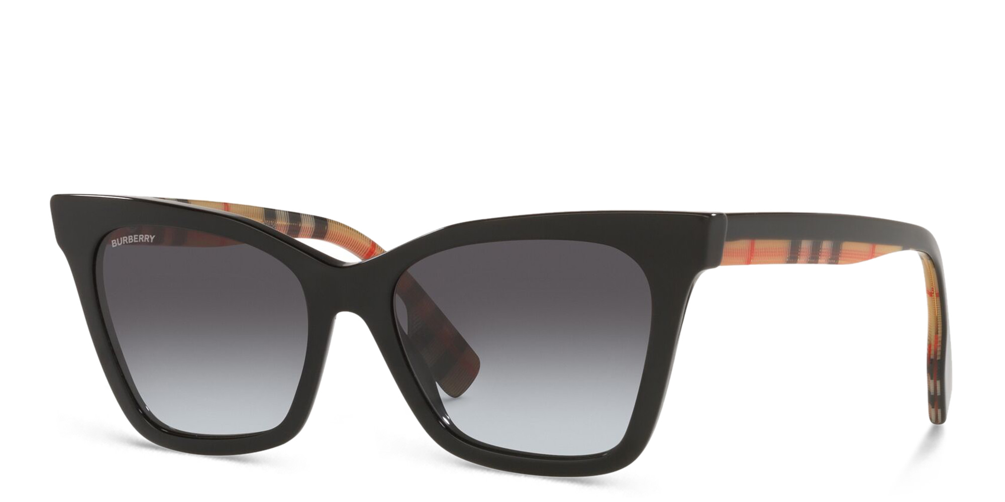Shop BURBERRY Irregular Sunglasses in Black online.