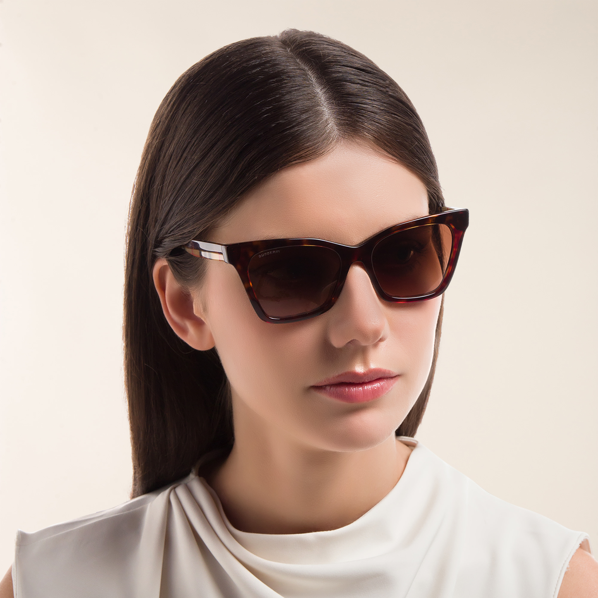 BURBERRY Cat Eye Sunglasses in Dark Havana – Product Photo 6