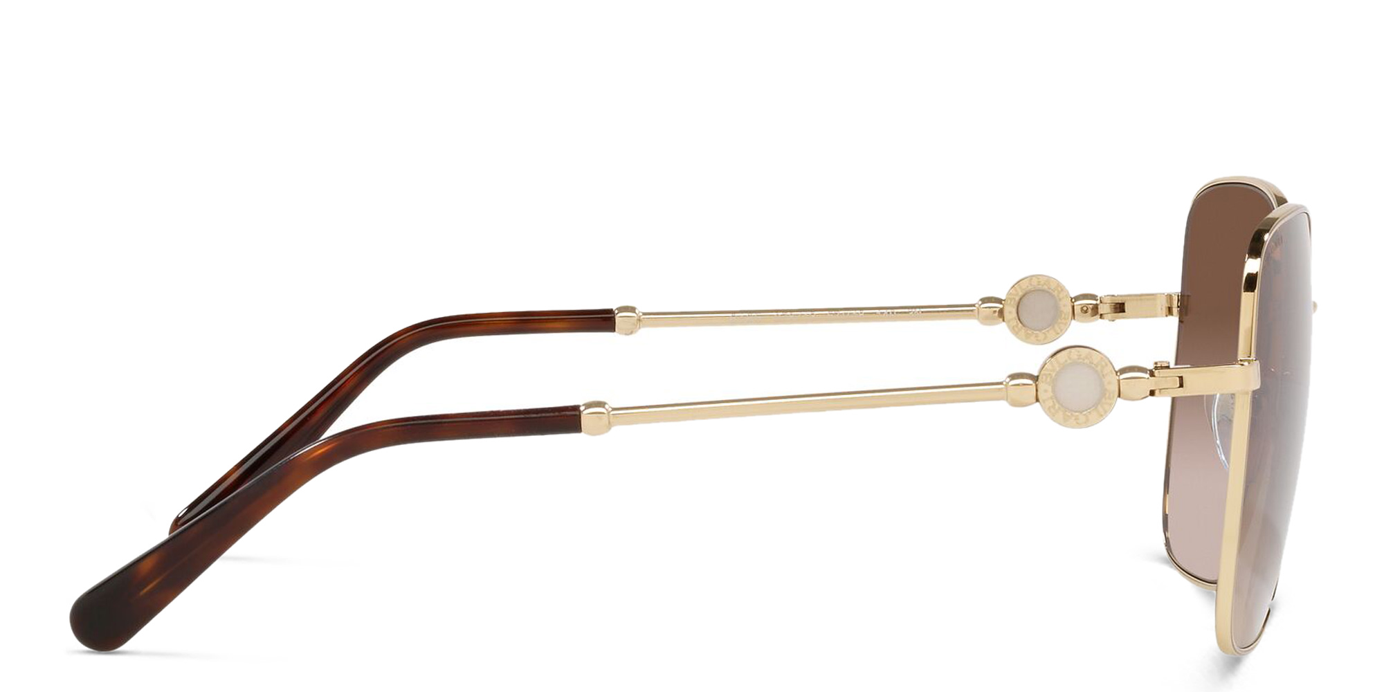 نظارة شمسية بإطار مربع من بولغري بلون ذهبي فاتح - صورة المنتج 3