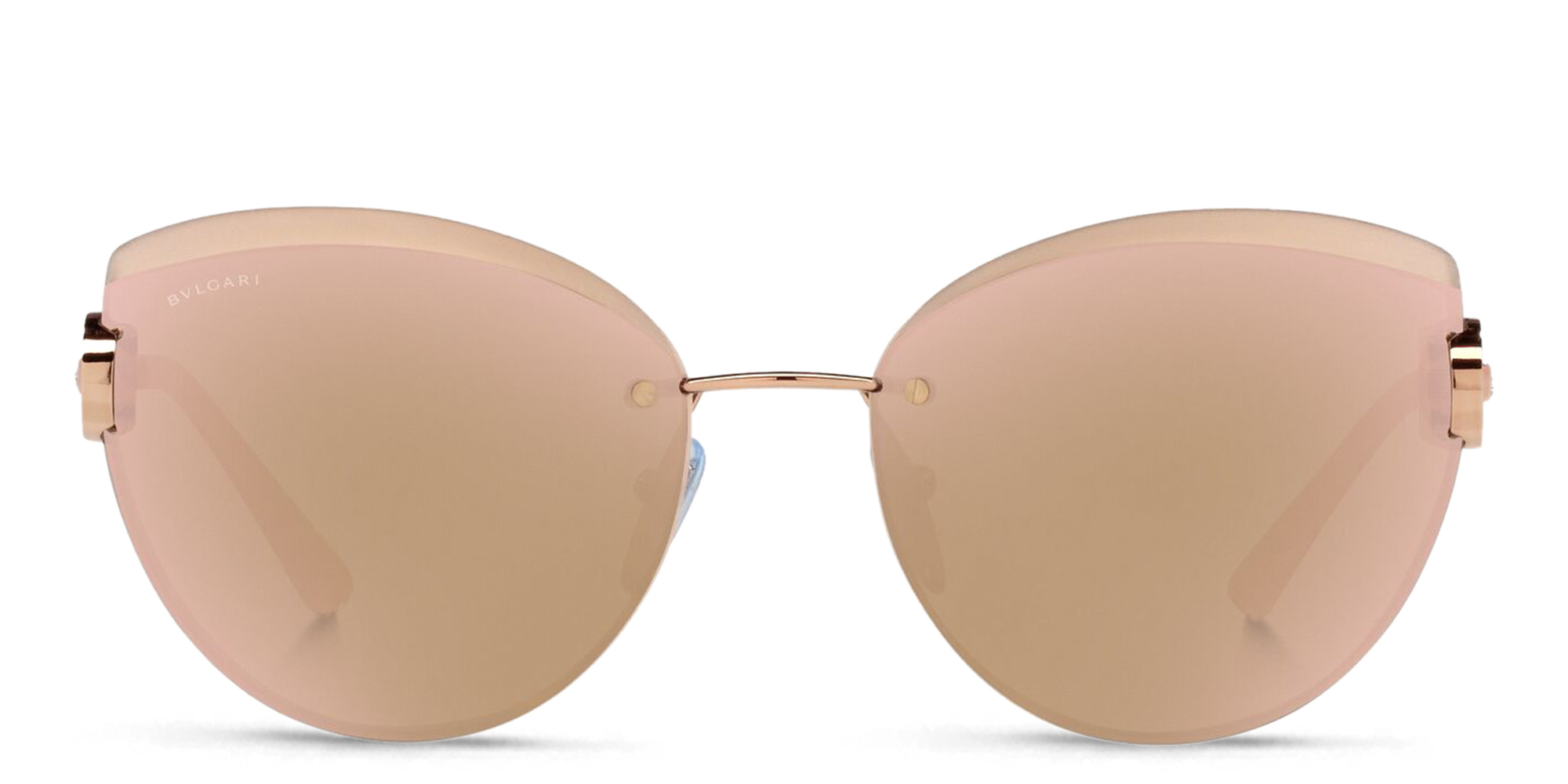 BVLGARI Rimless Cat Eye Sunglasses in Pink Gold – Product Photo 1