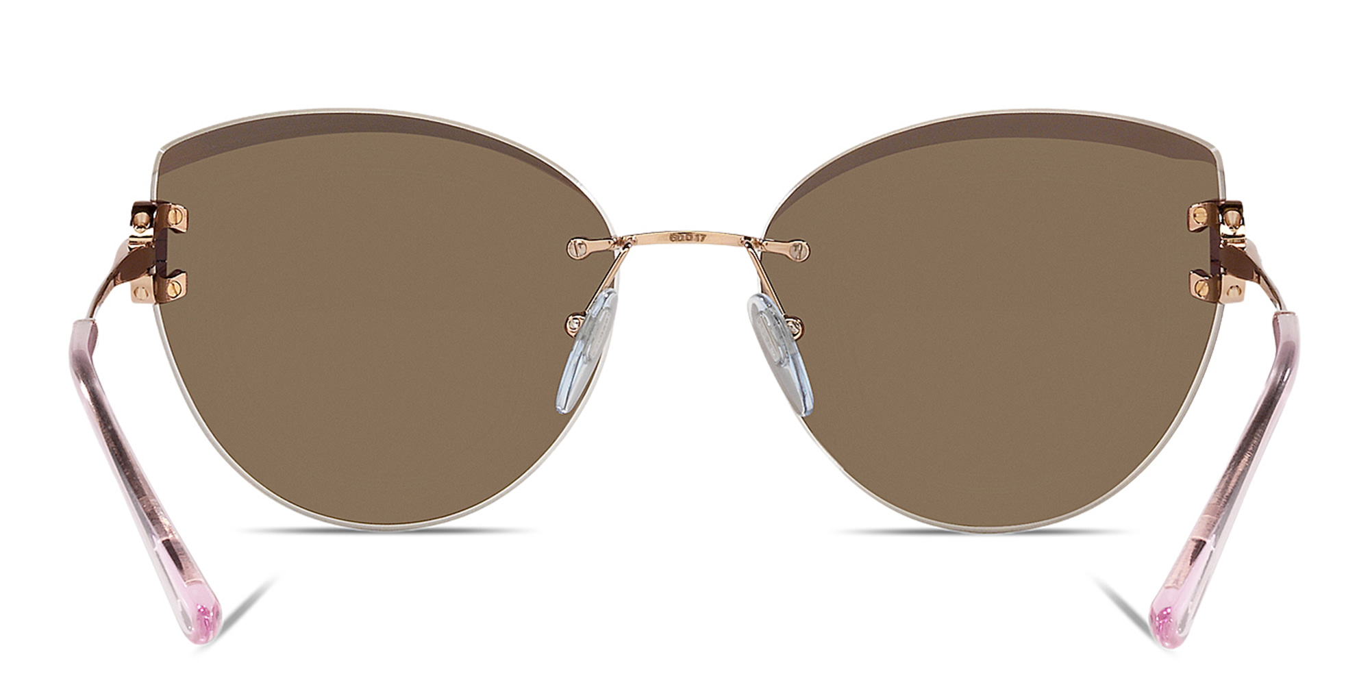 BVLGARI Rimless Cat Eye Sunglasses in Pink Gold – Product Photo 4