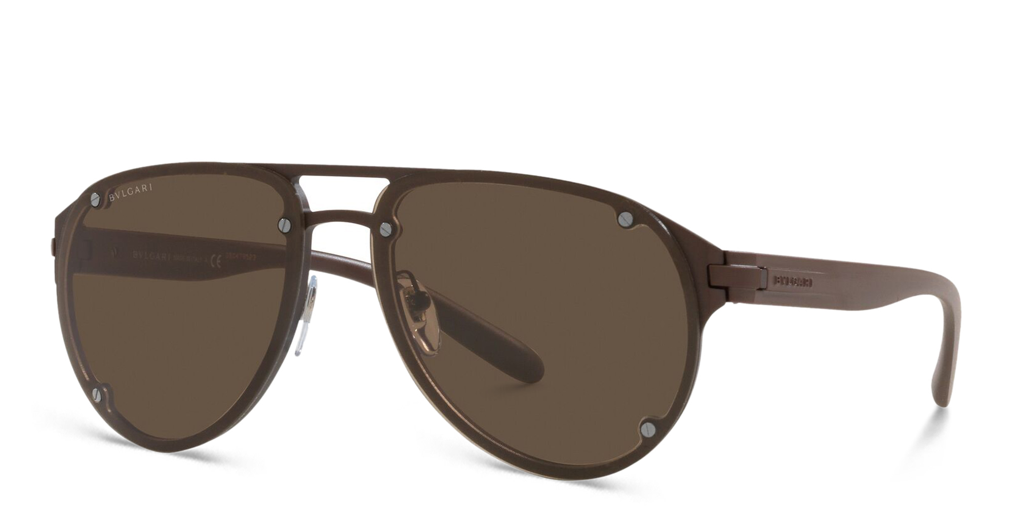 Shop BVLGARI Aviator Sunglasses in Brown online.