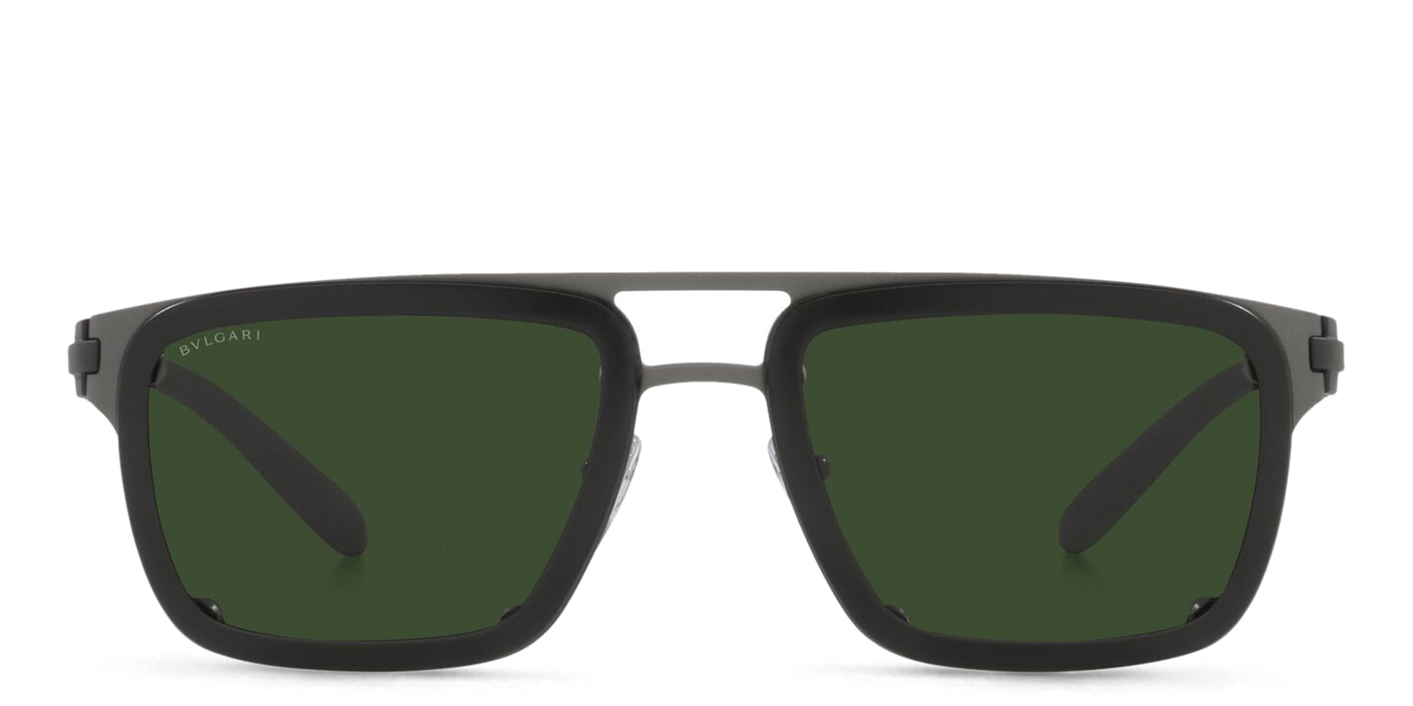 Shop BVLGARI Rectangle Sunglasses in Gunmetal online.