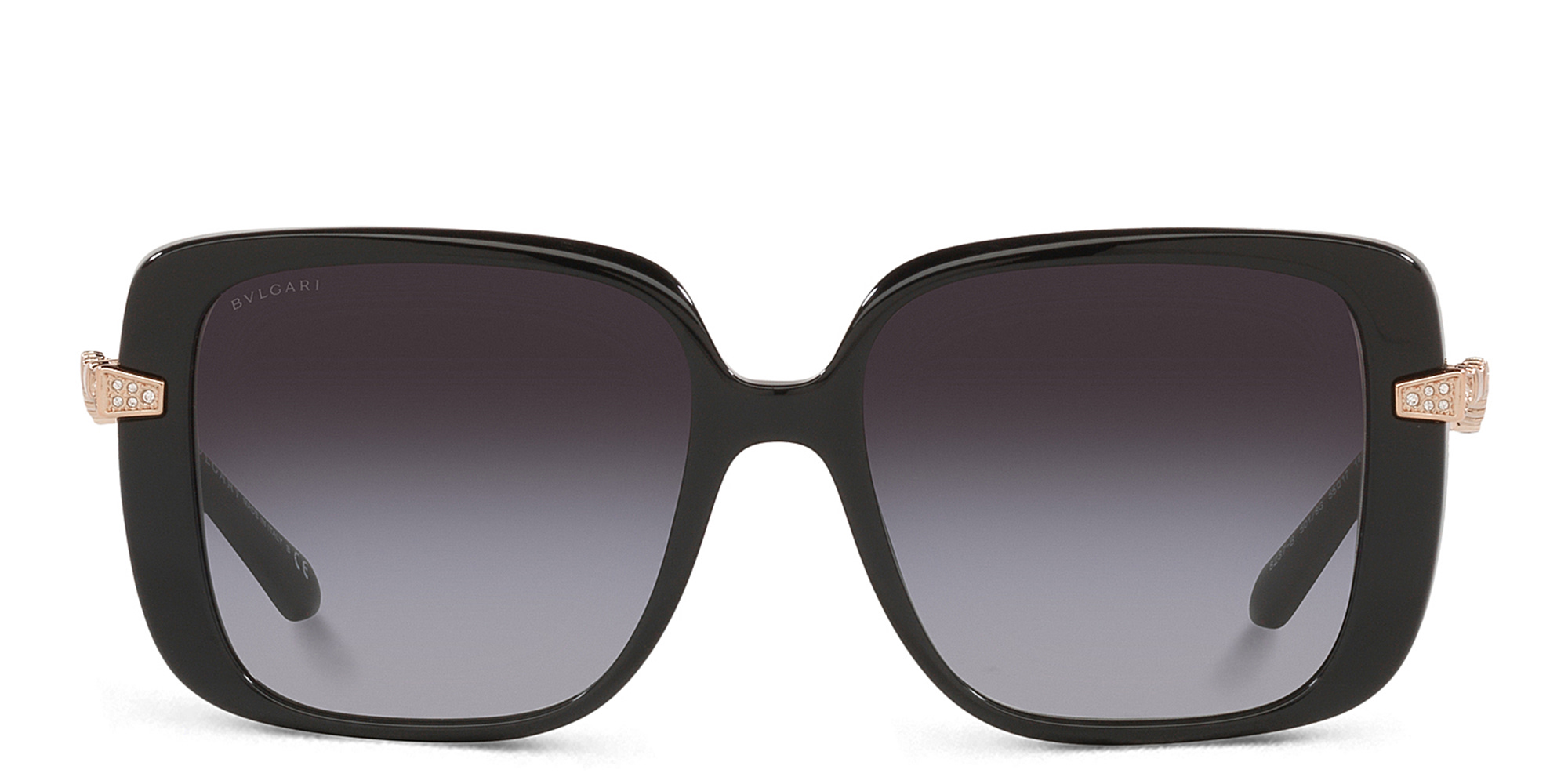 تسوق نظارات طبية مربّعة بولغري بلون أسود أونلاين.