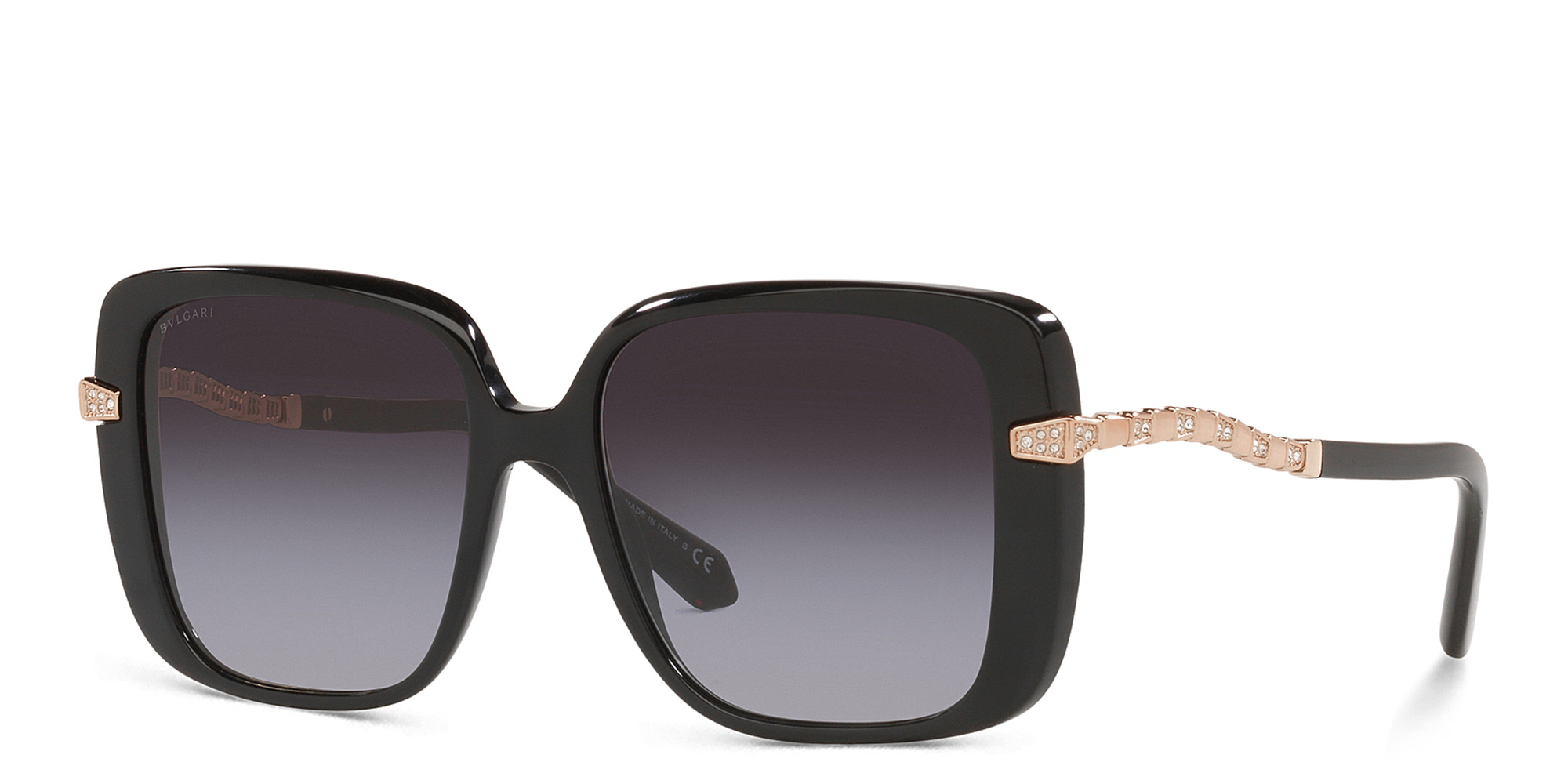 تسوق نظارات طبية مربّعة بولغري بلون أسود أونلاين.