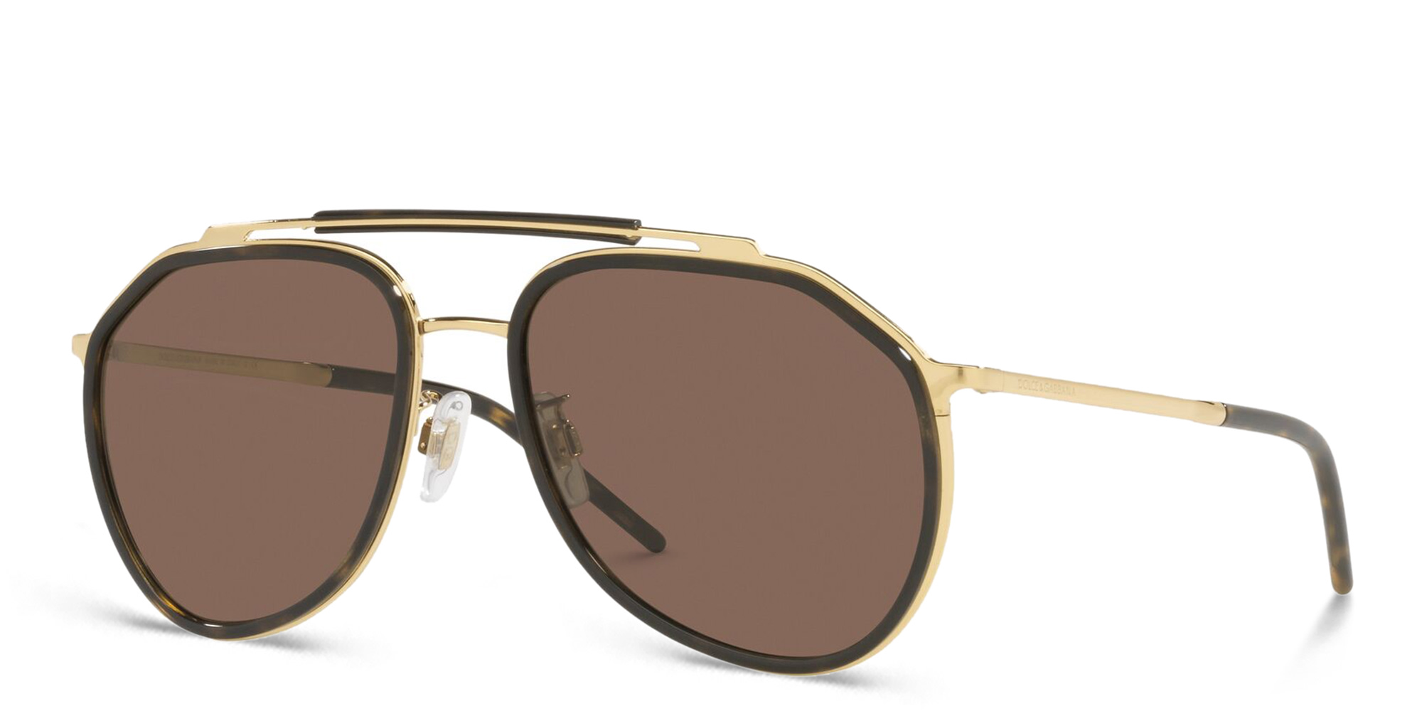 Shop Dolce & Gabbana Aviator Sunglasses in Gold online.
