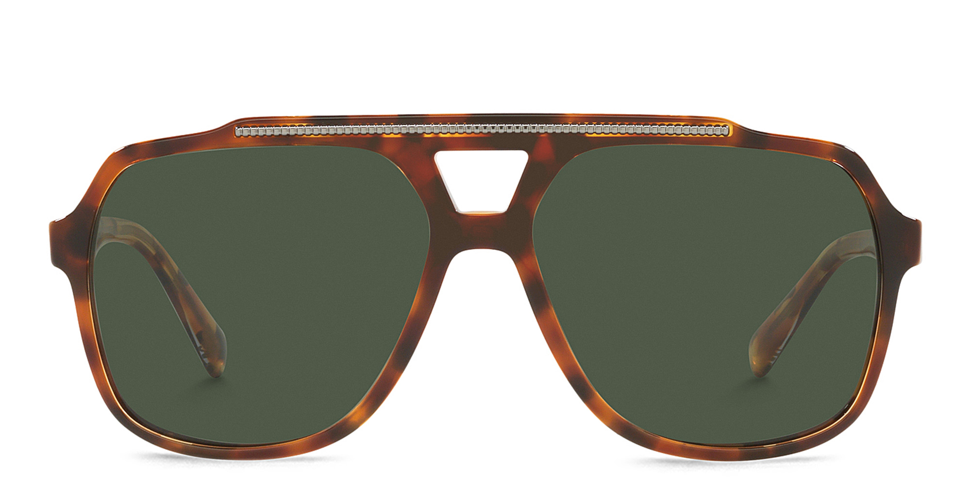 Shop Dolce & Gabbana Aviator Sunglasses in Brown Havana online.