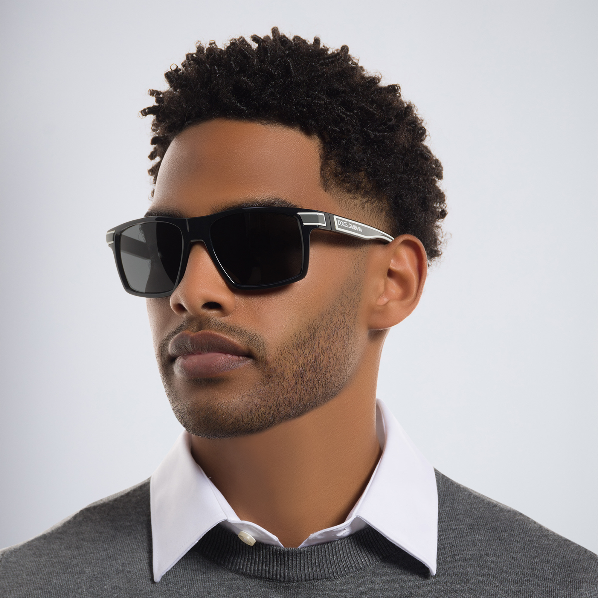 نظارة شمسية بإطار مربع من دولتشي آند غابانا بلون أسود - صورة المنتج 6