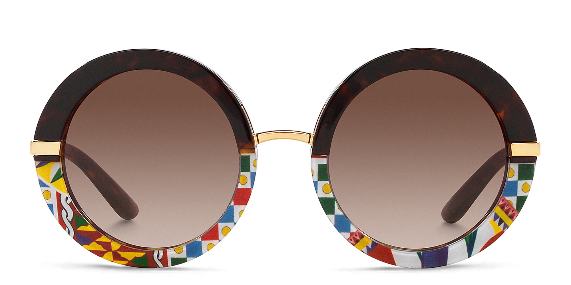 Dolce & Gabbana Oversized Round Sunglasses in Top Havana/Handcart – Product Photo 1