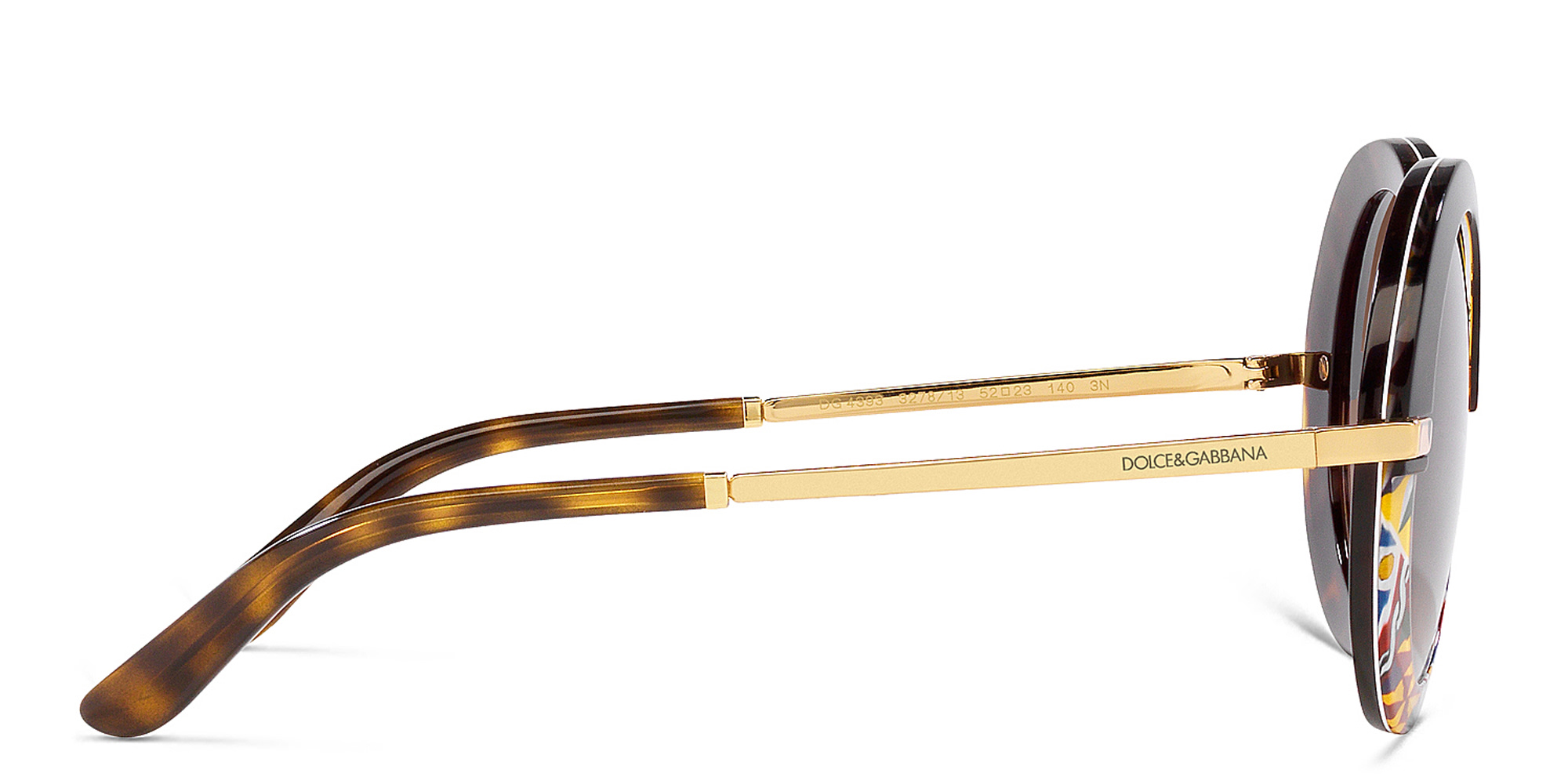 Dolce & Gabbana Oversized Round Sunglasses in Top Havana/Handcart – Product Photo 3