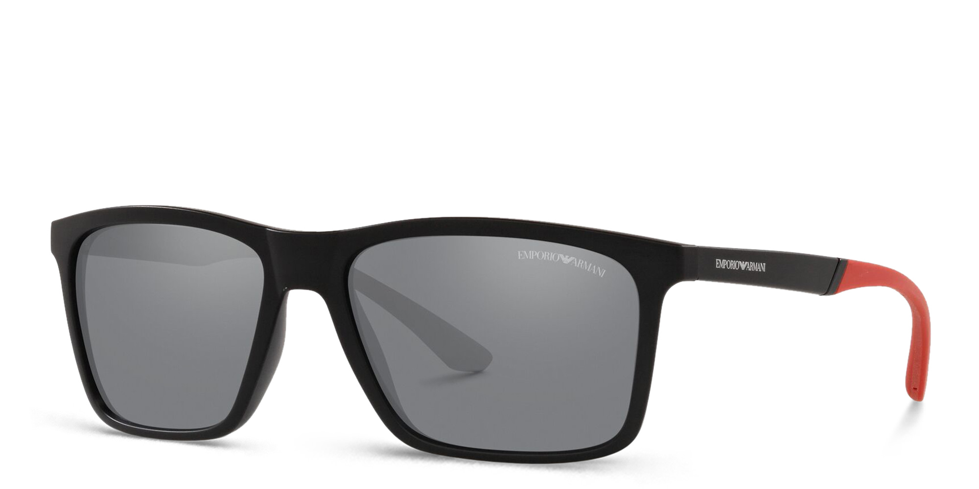 Emporio Armani Rectangle Sunglasses in Matte Black – Product Photo 2