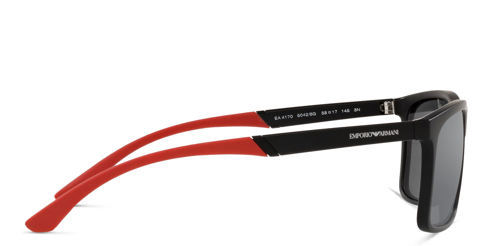 Emporio Armani Rectangle Sunglasses in Matte Black – Product Photo 3